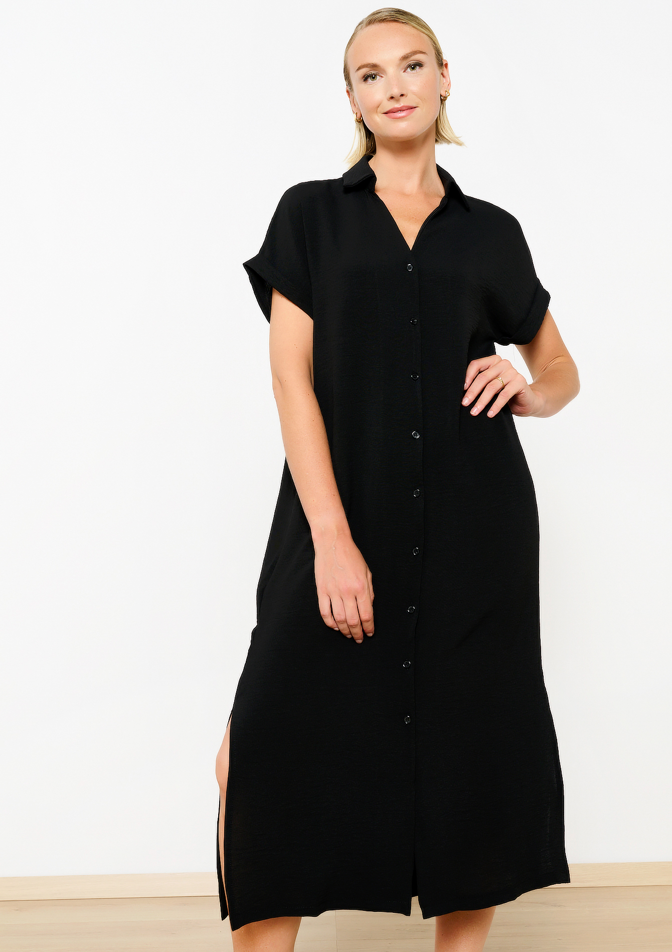 Robe-chemise droite, undefined - BLACK - undefined