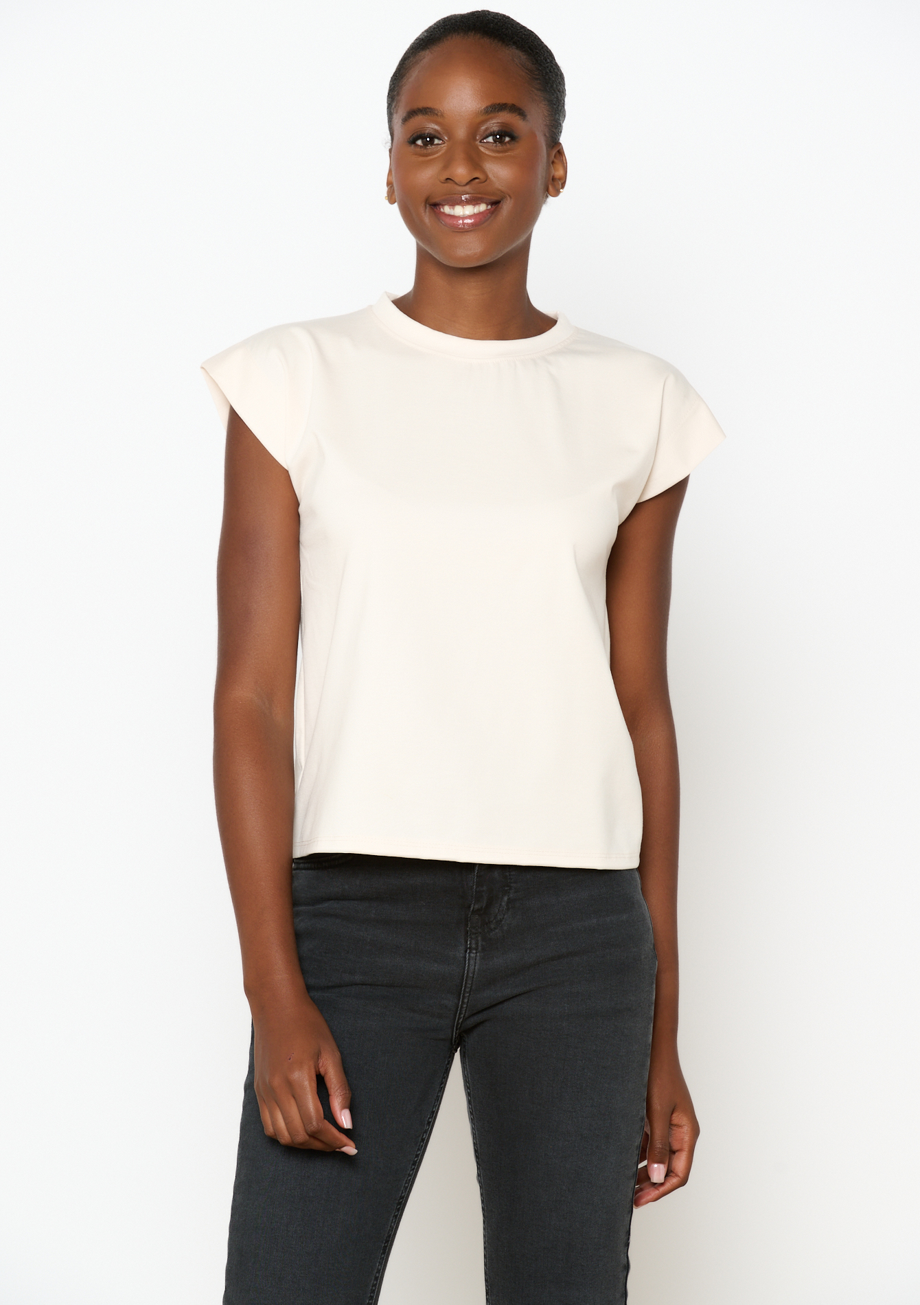 Short-sleeved T-shirt, undefined - BEIGE SAND - undefined