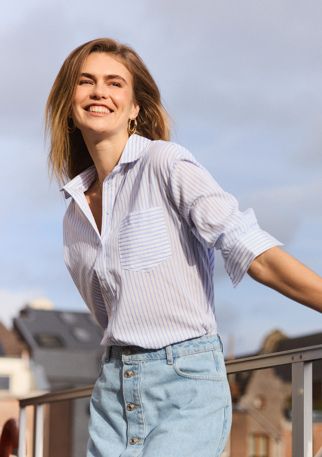 Chemise à rayures, undefined - OPTICAL WHITE - undefined