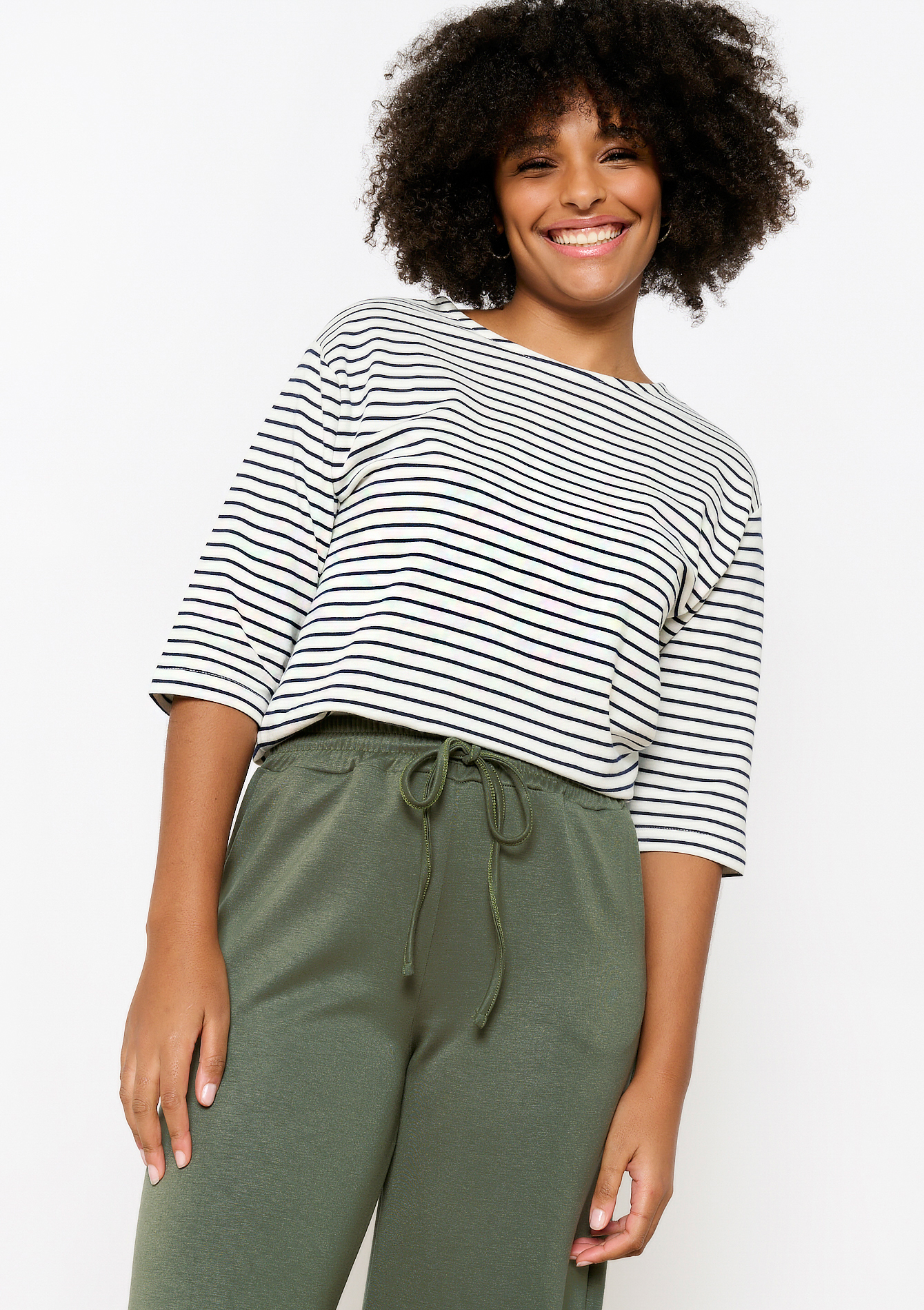 Basic gestreepte T-shirt, undefined - OFFWHITE - undefined