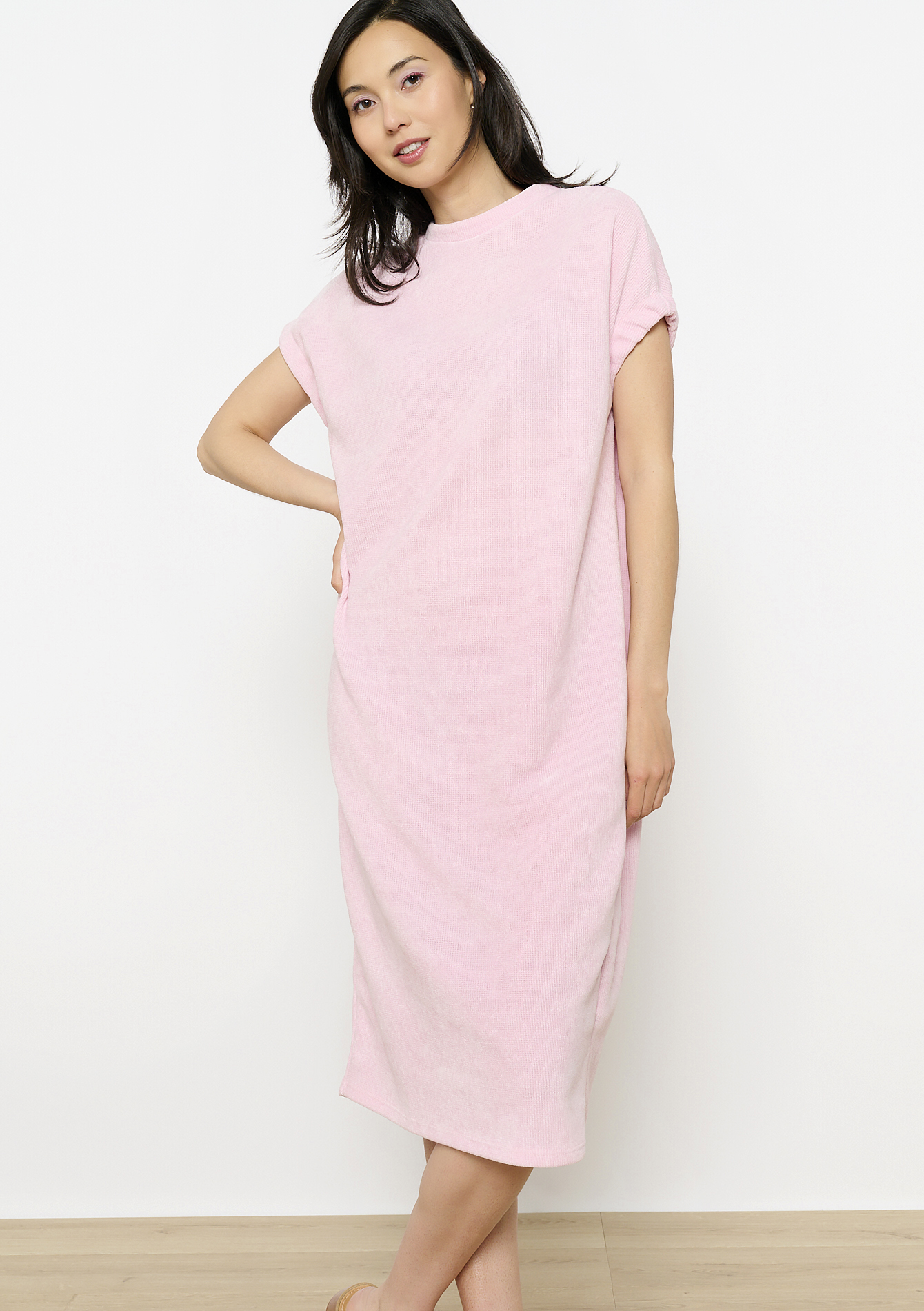 T-shirtjurk in badstof, undefined - LIGHT PINK - undefined