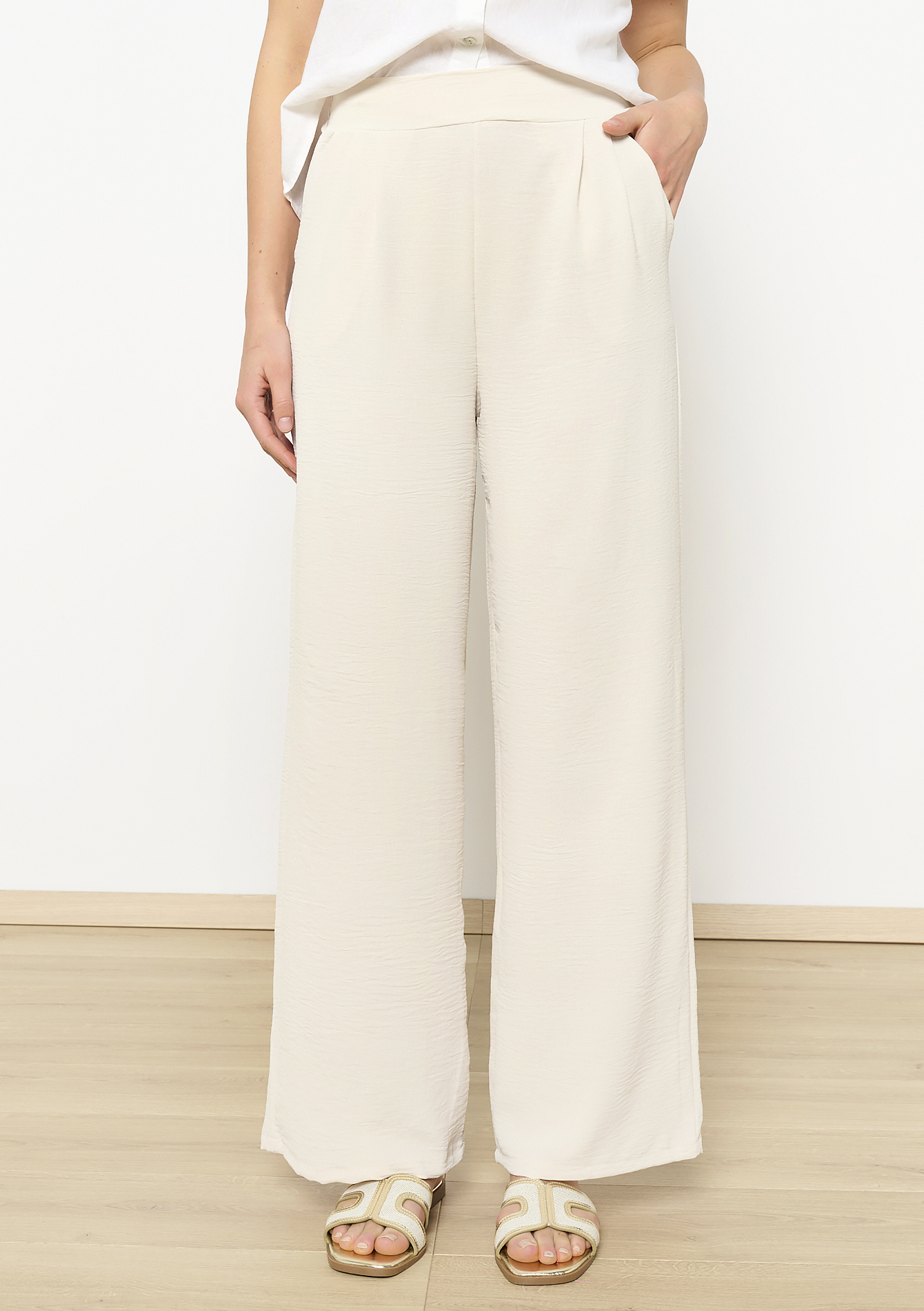 Pantalon large fluide, undefined - LT BEIGE - undefined