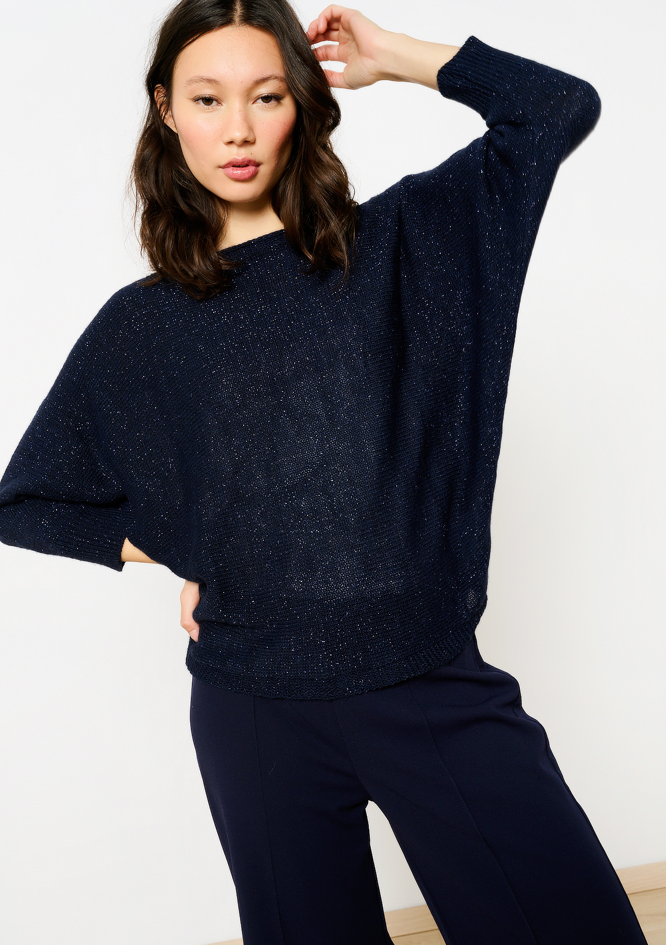 Pullover à manches chauve-souris, undefined - NAVY BASIC - undefined
