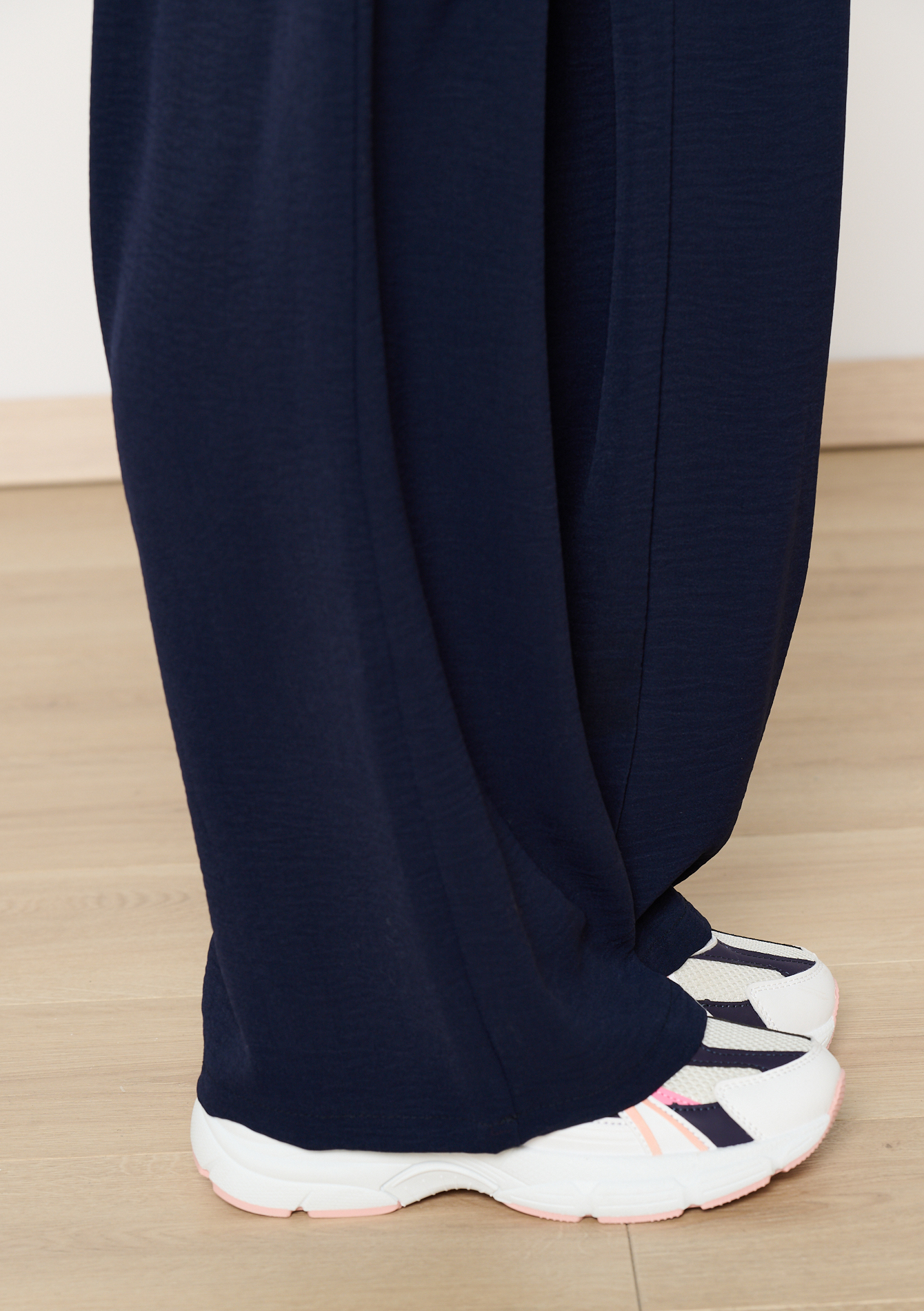 Wide-leg flowy trousers, undefined - NAVY BASIC - undefined