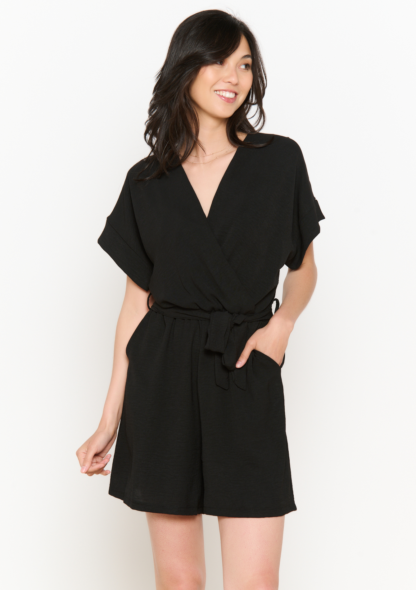 Combishort ceinturé, undefined - BLACK - undefined