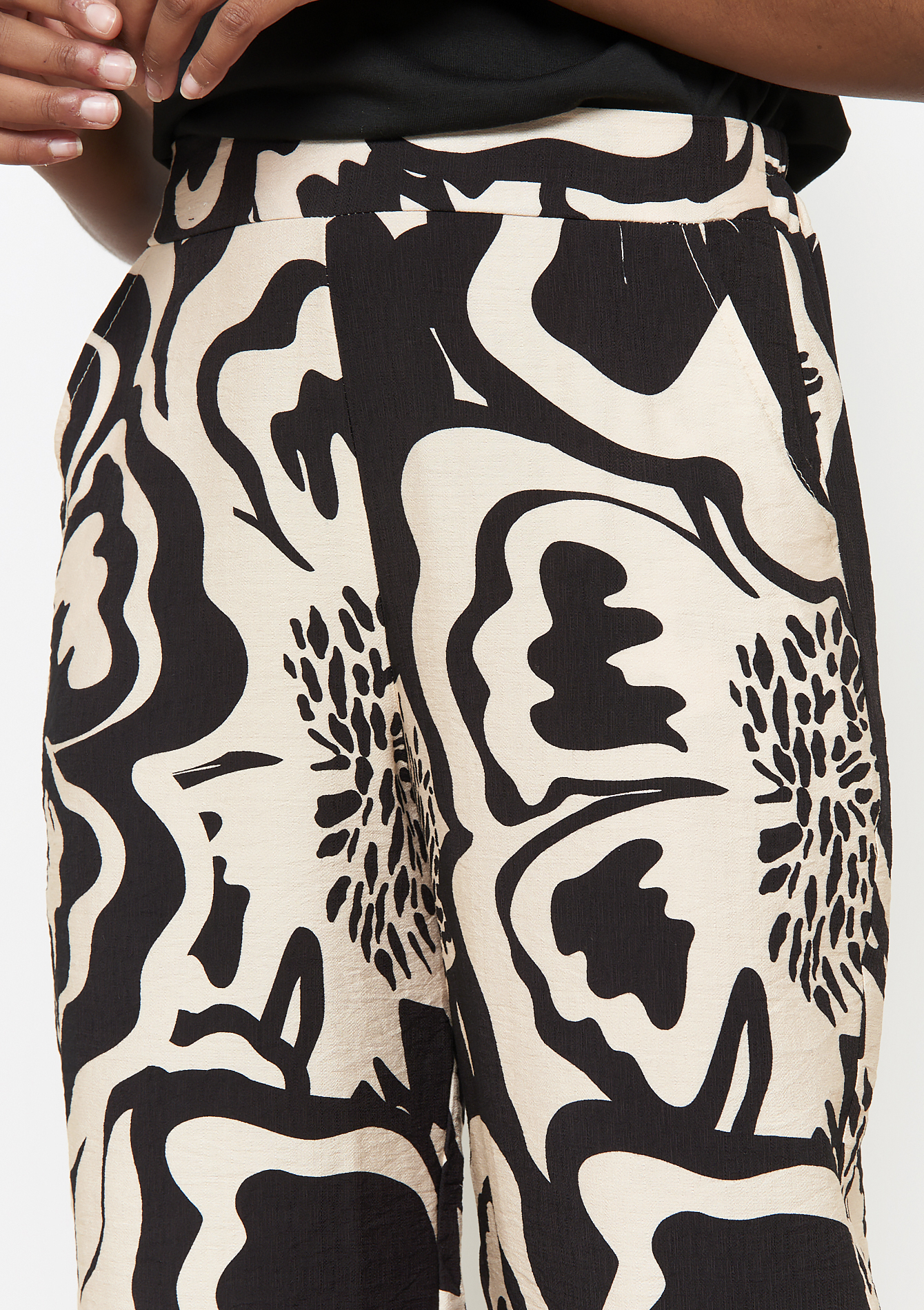 Pantalon imprimé ample, undefined - BLACK - undefined