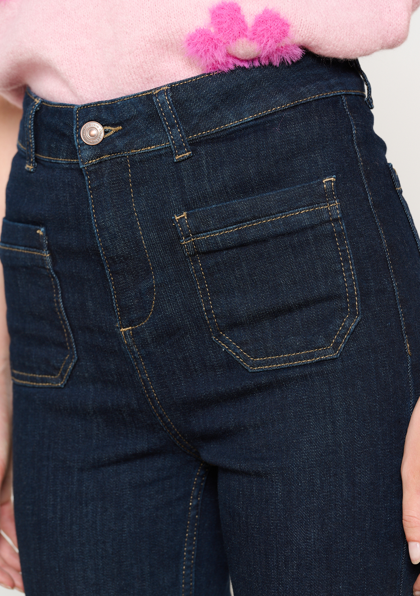 High waist bootcut jeans, undefined - DARK BLUE - undefined