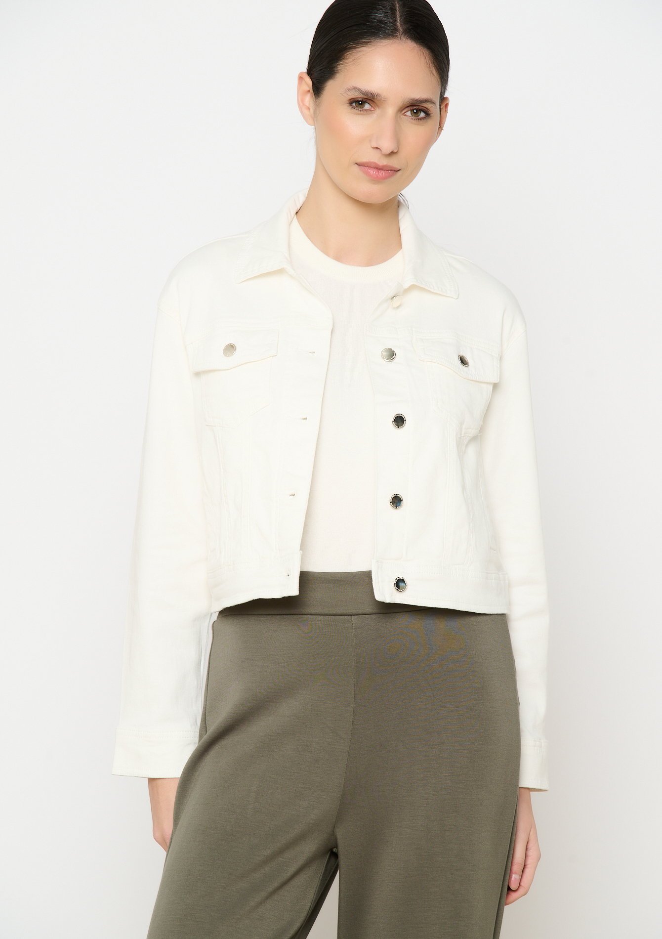 Twill jacket in cotton, undefined - VANILLA WHITE - undefined