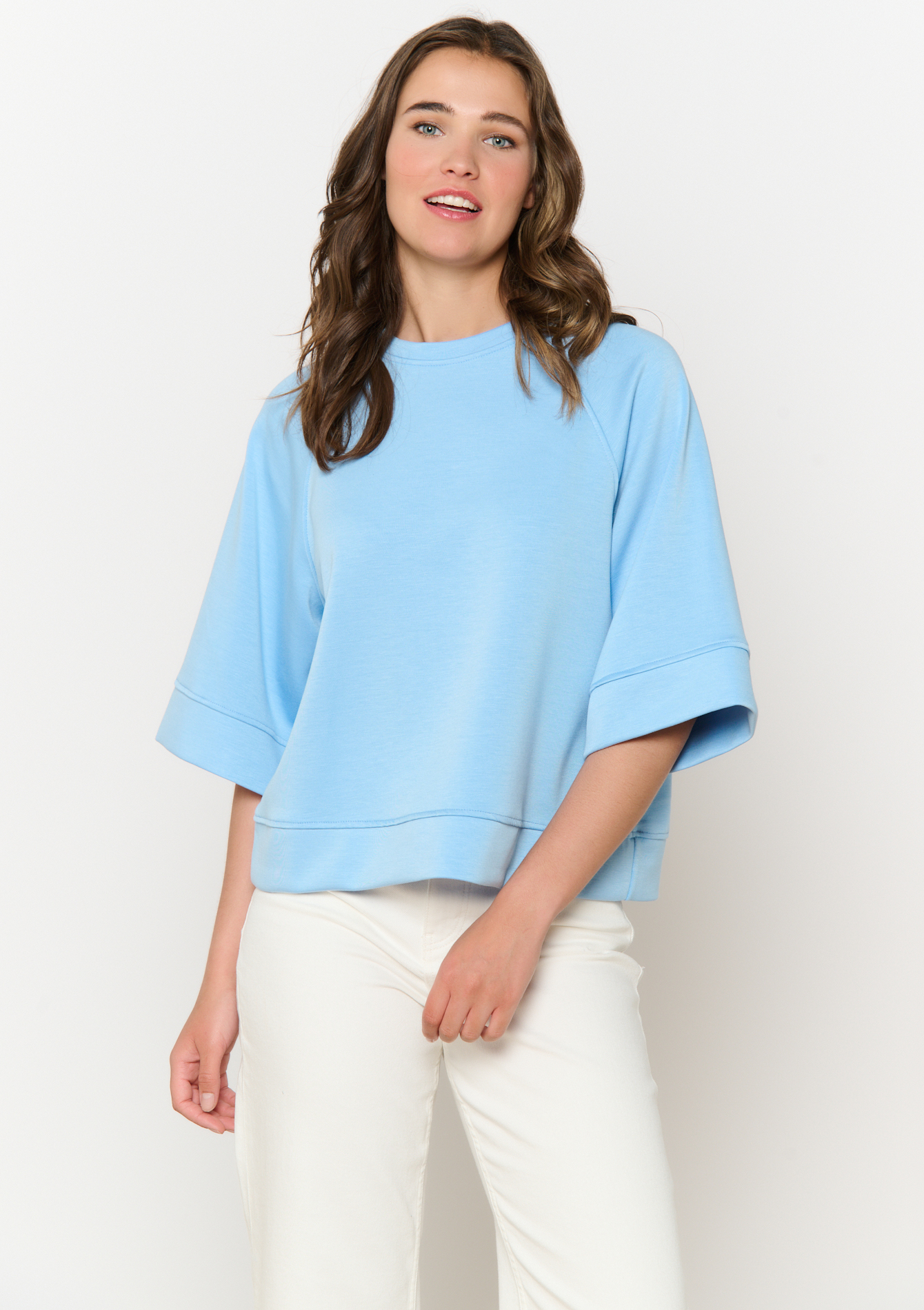 Sweat fluide manches larges, undefined - LIGHT BLUE - undefined