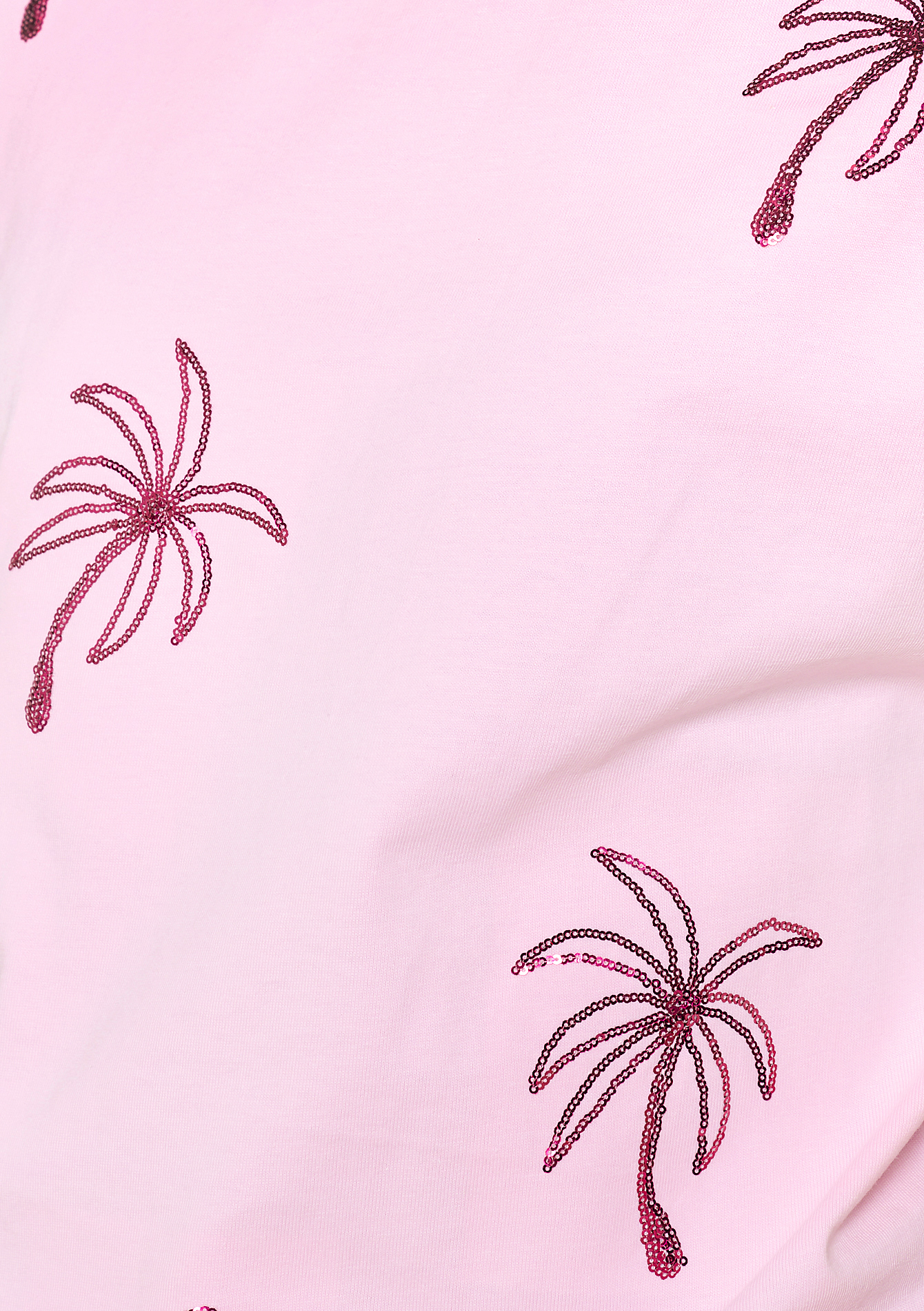 T-shirt palmiers pailletés, undefined - PINK BUBBLEGUM - undefined