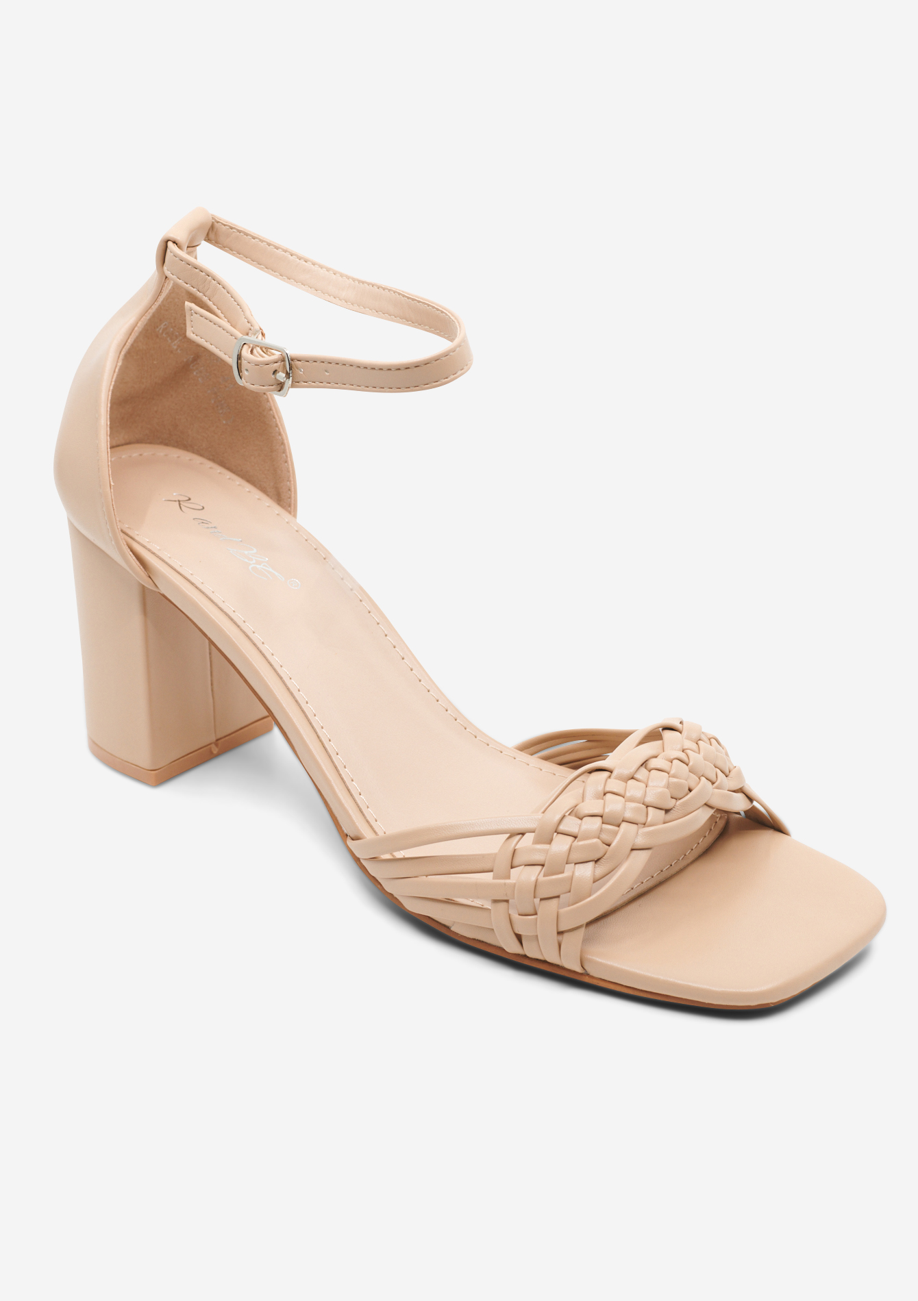 Sandales à talon tressées, undefined - NUDE PINK - undefined