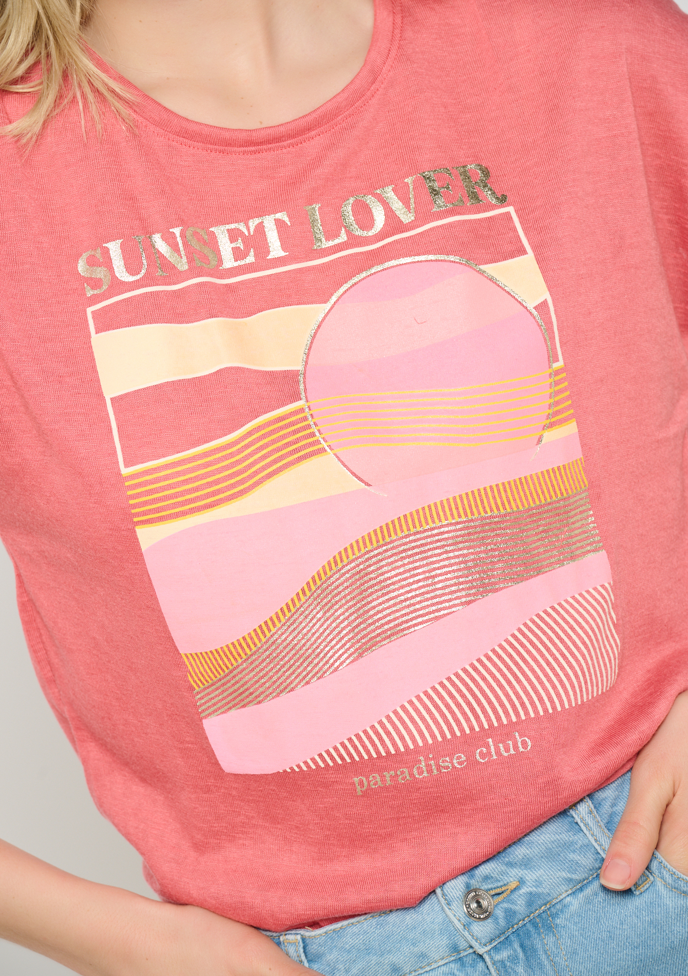 Tropisch geprint T-shirt, undefined - COSMETIC PINK - undefined
