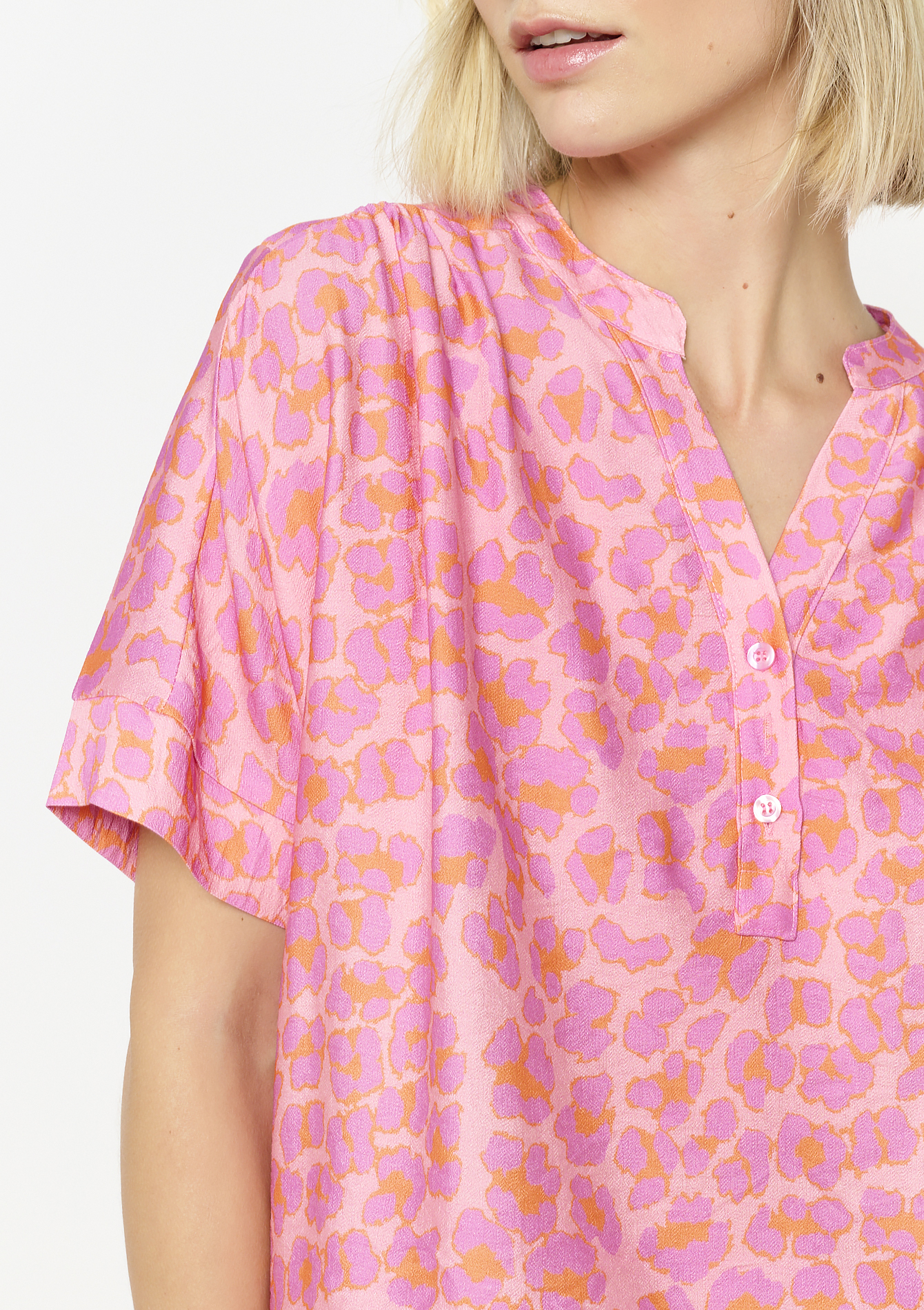 Relaxed Printed Blouse, undefined - PINK BUBBLEGUM - undefined