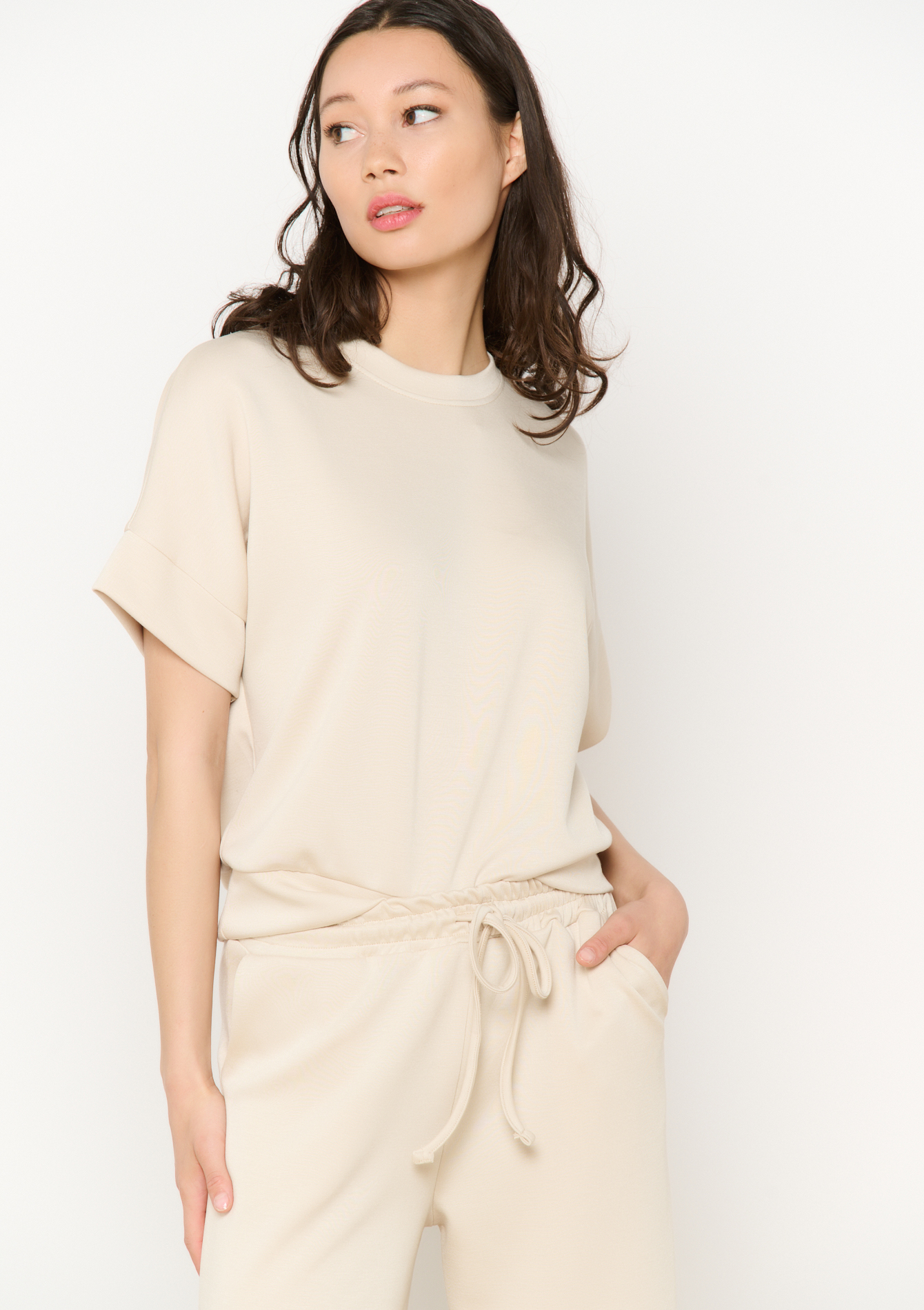 T-shirt en sweat, undefined - LT BEIGE - undefined