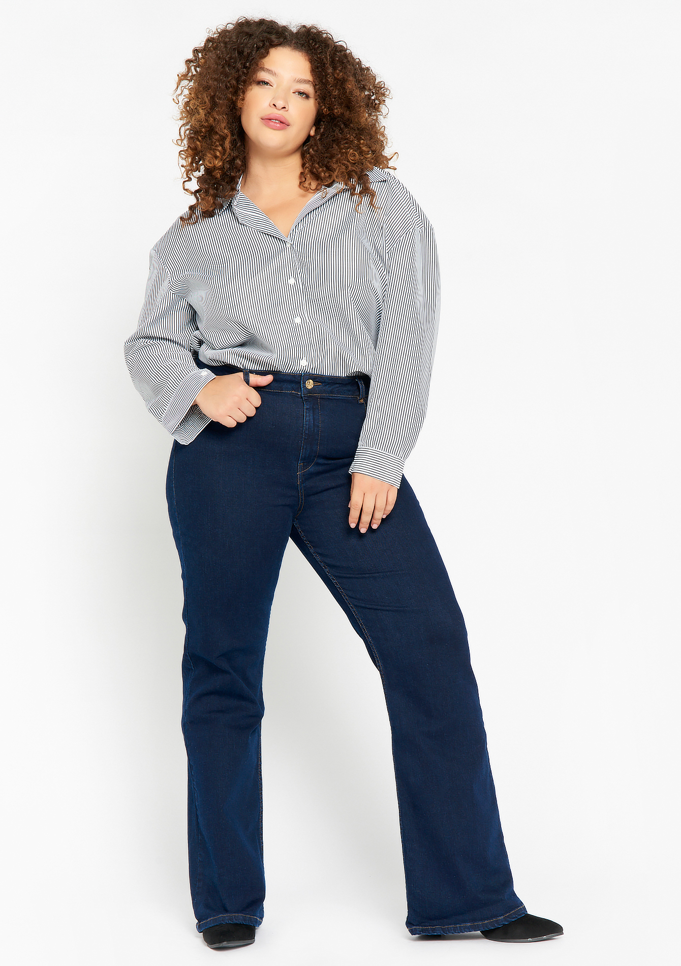 Bootcut jeans, undefined - DARK BLUE - undefined