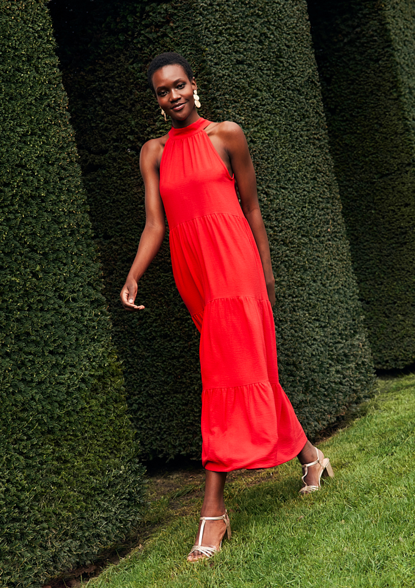 Robe longue à col halter, undefined - RED LIPSTICK - undefined