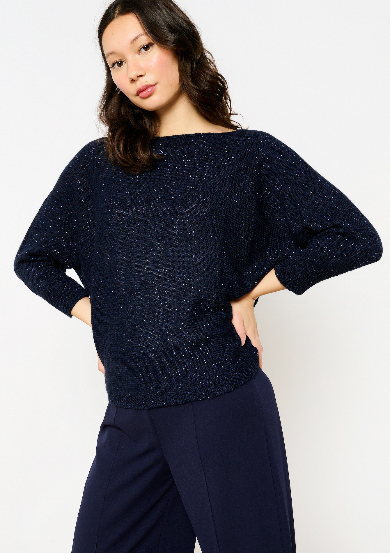Pullover à manches chauve-souris, undefined - NAVY BASIC - undefined