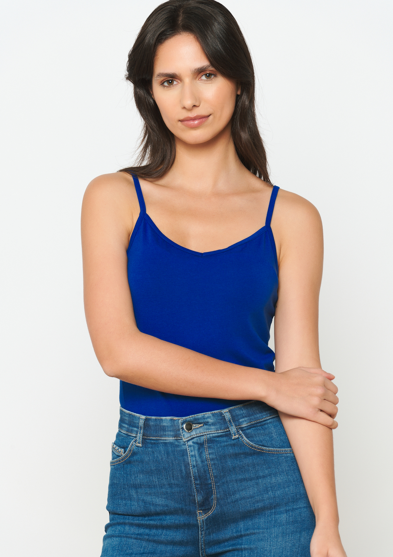 Top with spaghetti straps, undefined - ELECTRIC BLUE - undefined