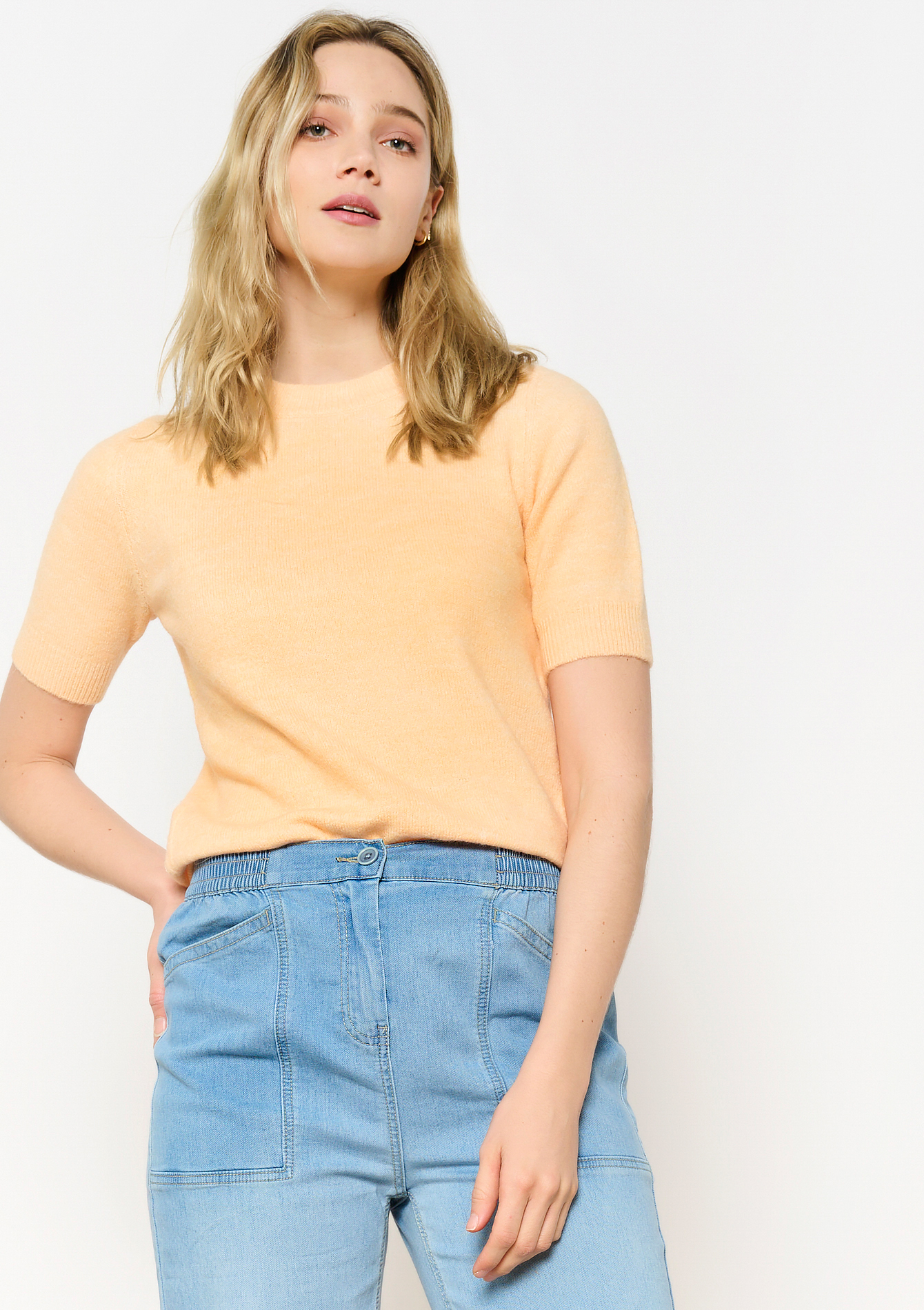 Trui met korte mouwen, undefined - ORANGE PASTEL - undefined