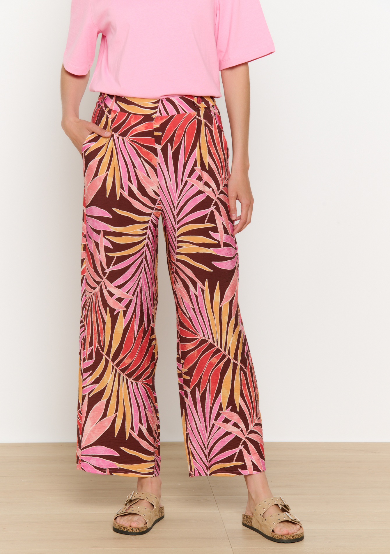 pantalon fluide imprimé, undefined - CHOCO BROWN - undefined