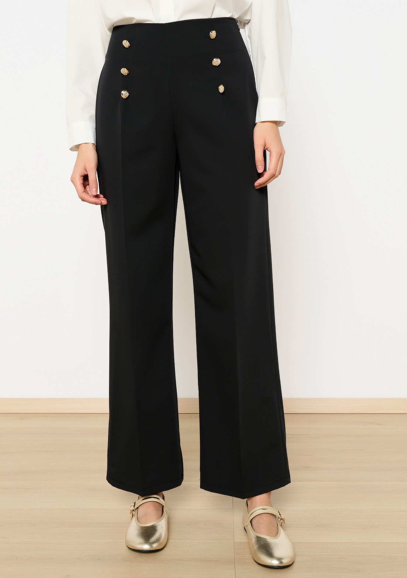 Pantalon style marin, undefined - BLACK - undefined