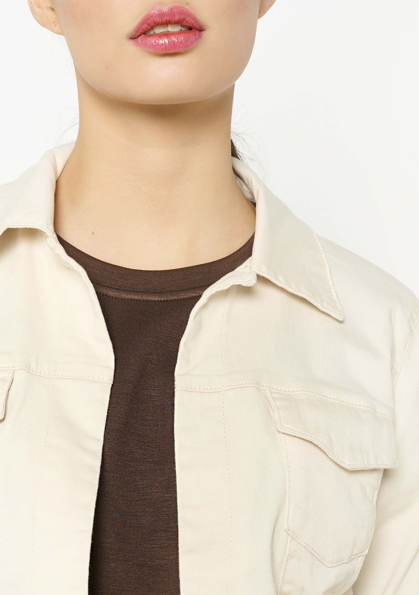 Veste courte en sergé, undefined - LT BEIGE - undefined