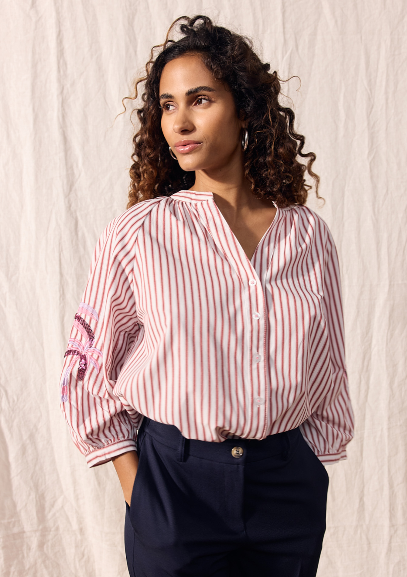 Chemise avec palmiers brodés, undefined - BORDEAUX WINE - undefined