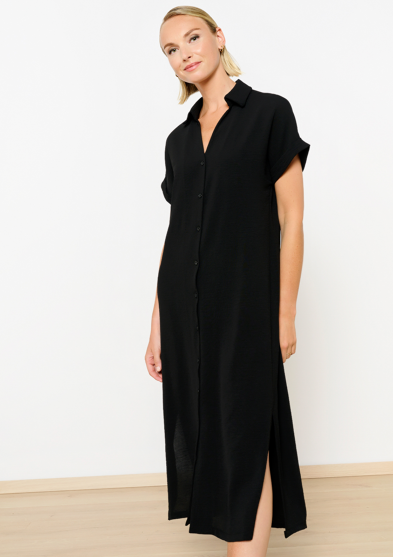 Robe-chemise droite, undefined - BLACK - undefined