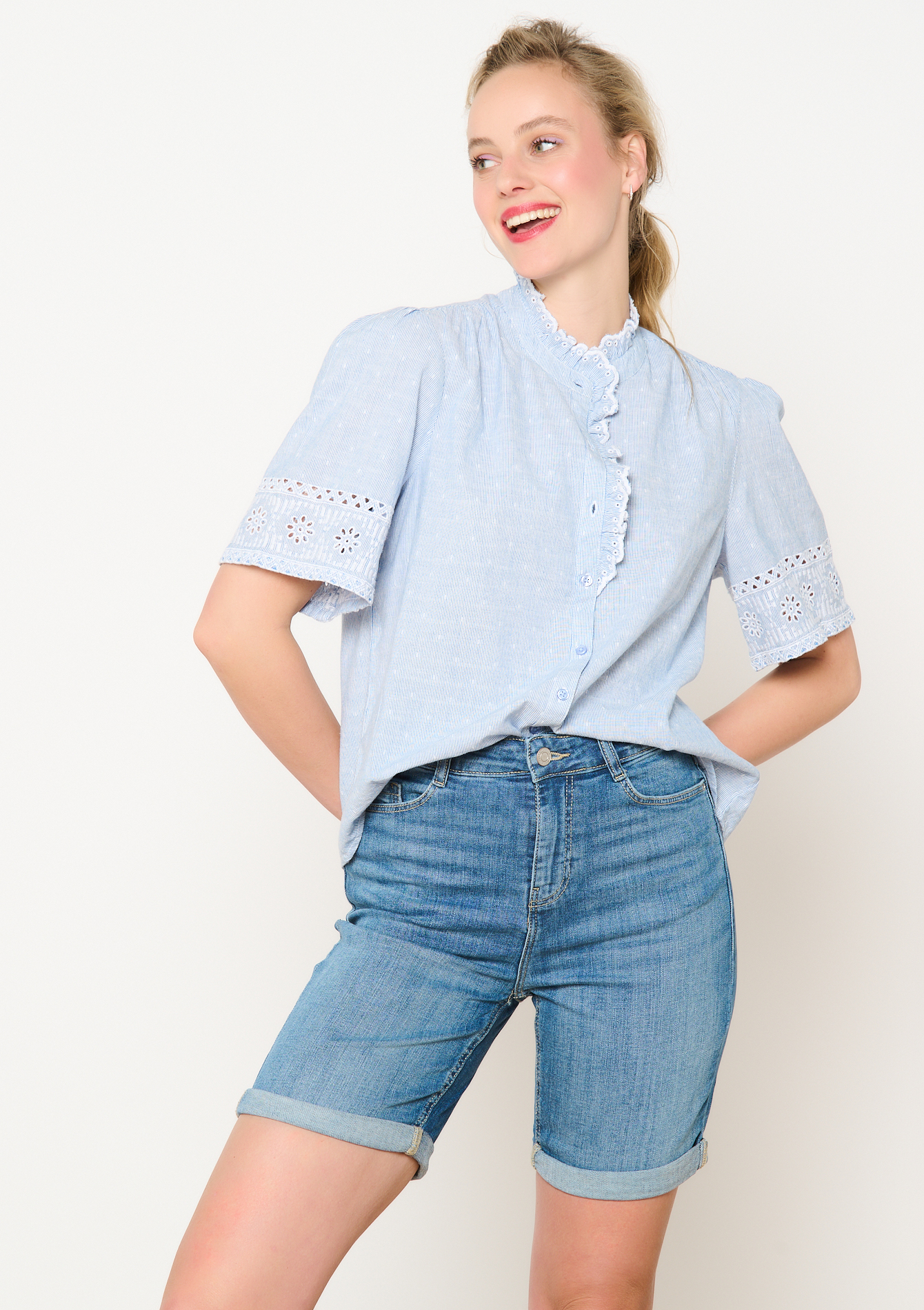 Short en jean, undefined - MEDIUM BLUE - undefined