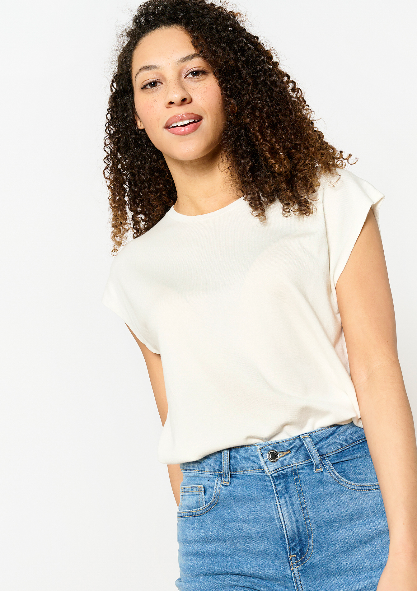 Lichte mouwloze trui, undefined - OFFWHITE - undefined