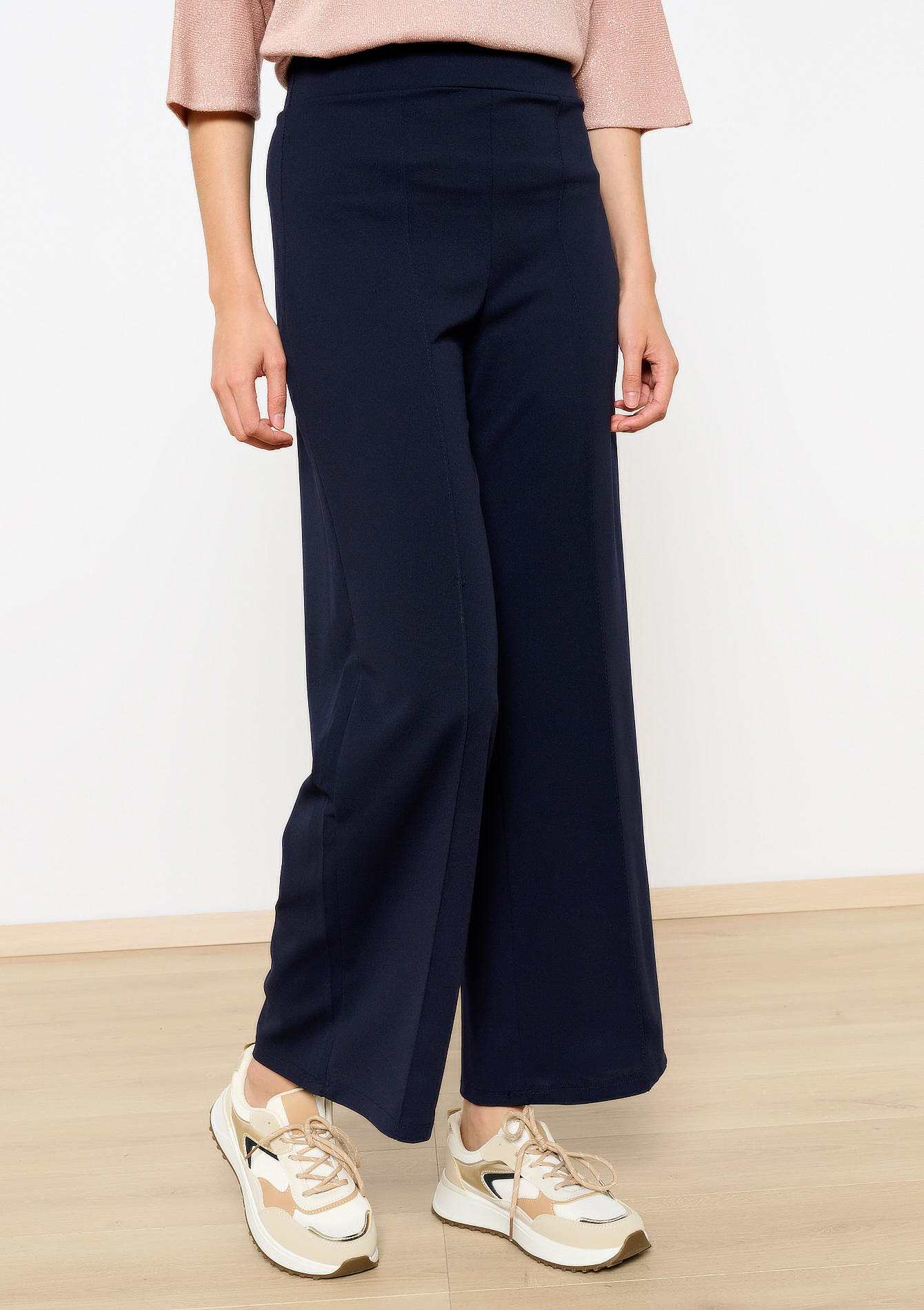 Pantalon évasé, undefined - NAVY BASIC - undefined