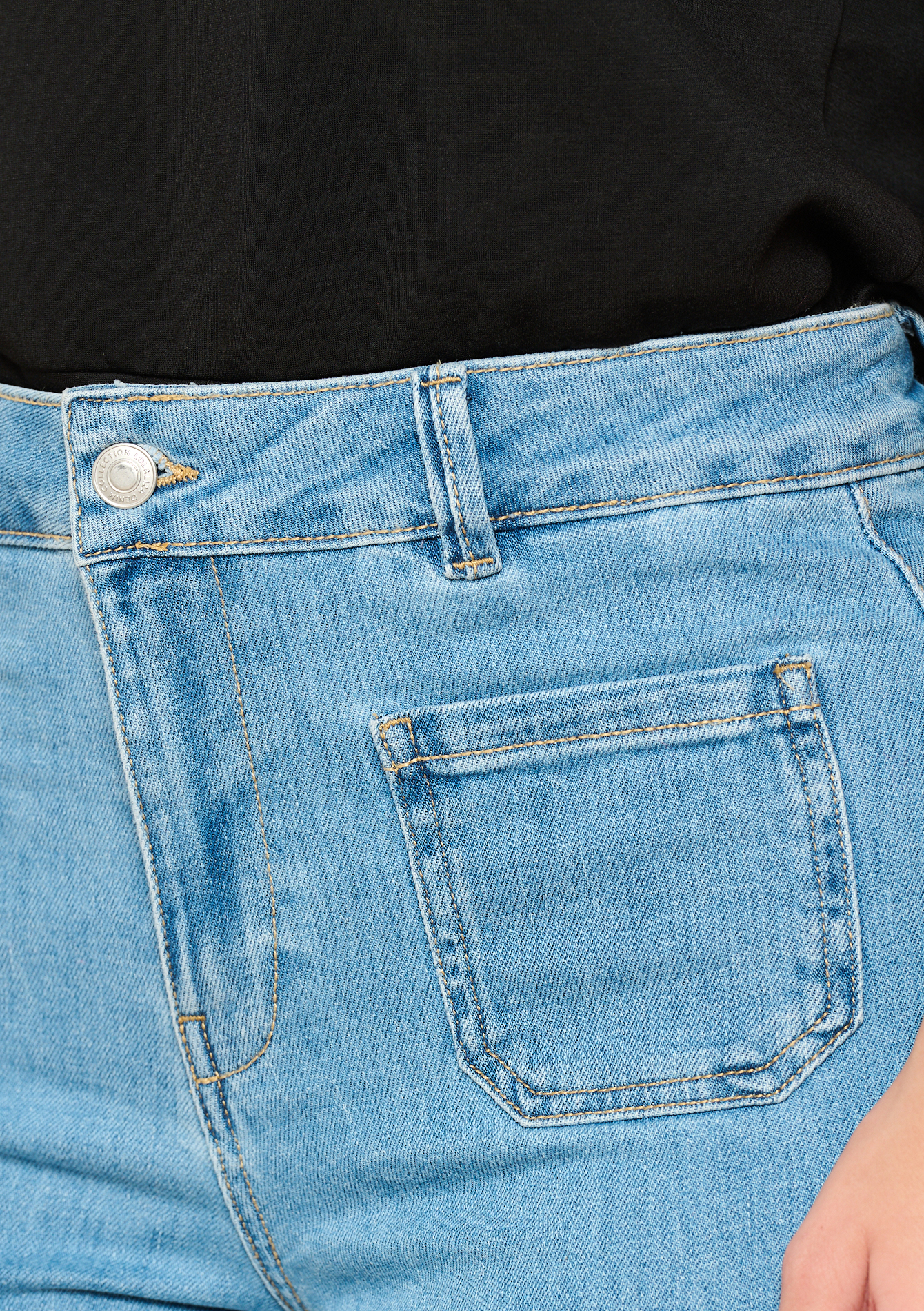 Jean large taille haute, undefined - BLUE BLEACHED - undefined