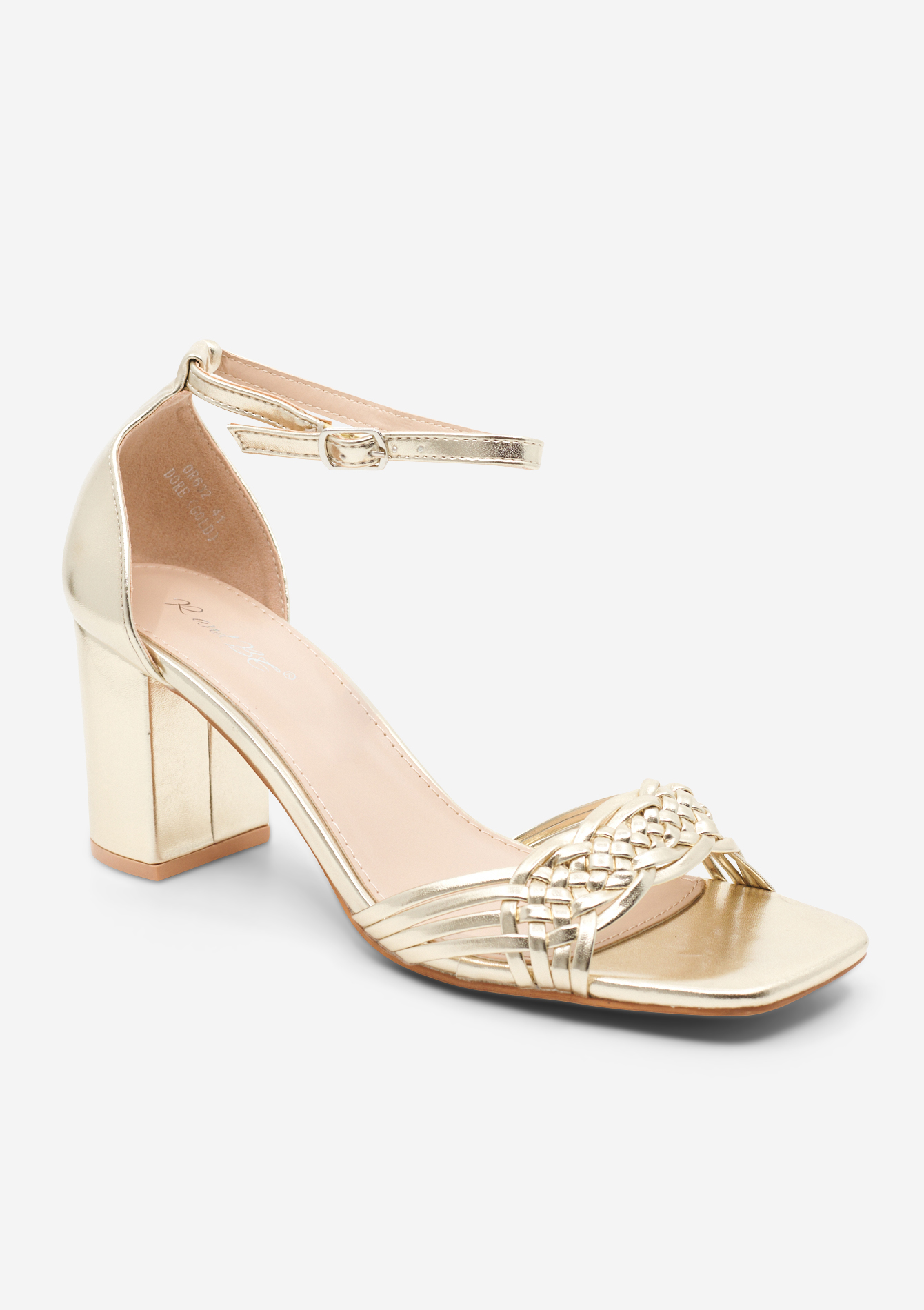 Sandales à talon tressées, undefined - GOLD - undefined