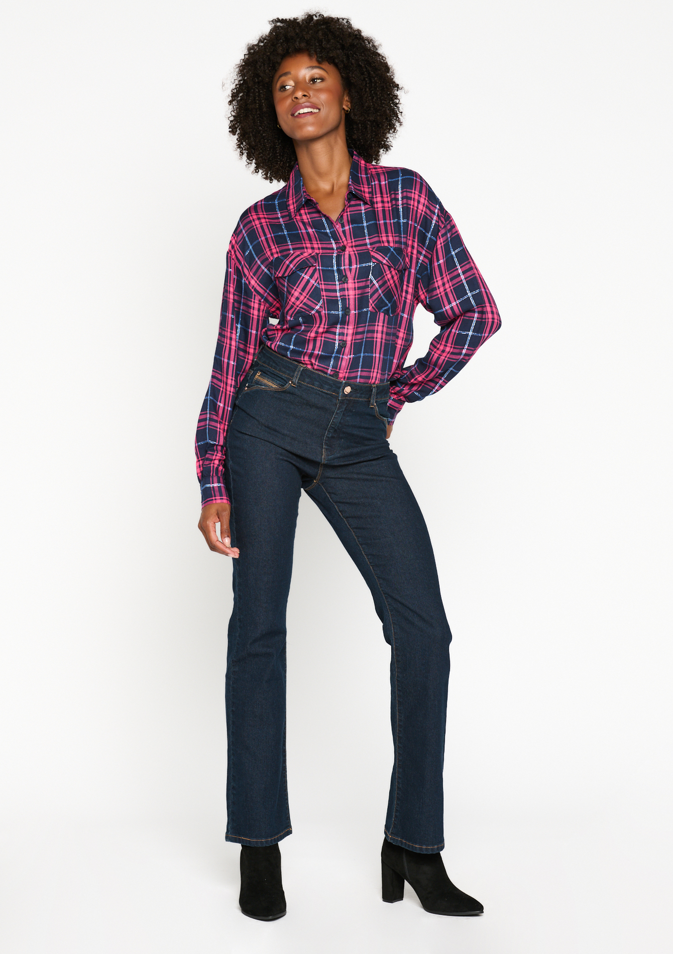 Checkered shirt, undefined - DARK BLUE - undefined