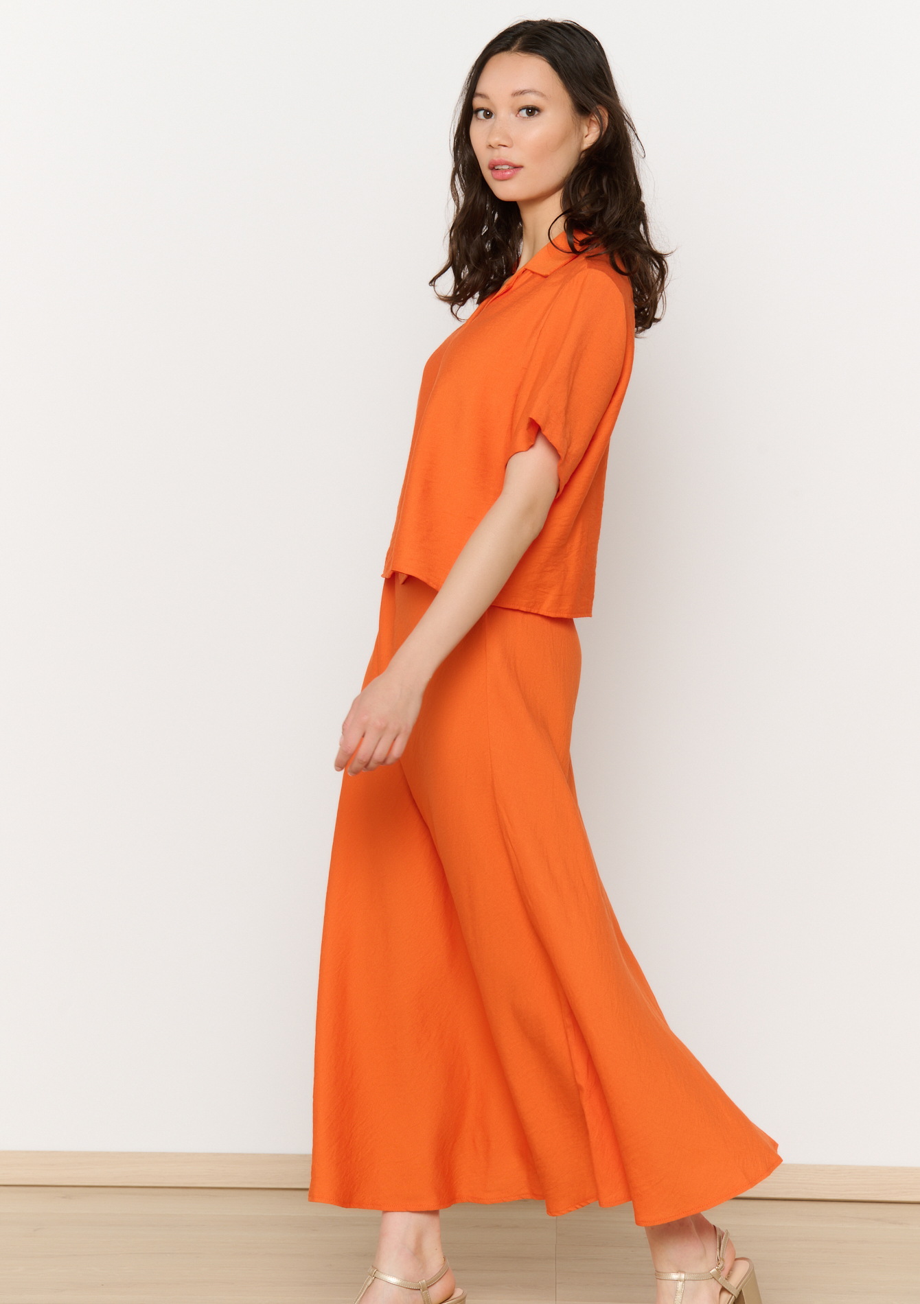 Chemise boutonnée ample, undefined - ORANGE BRIGHT - undefined