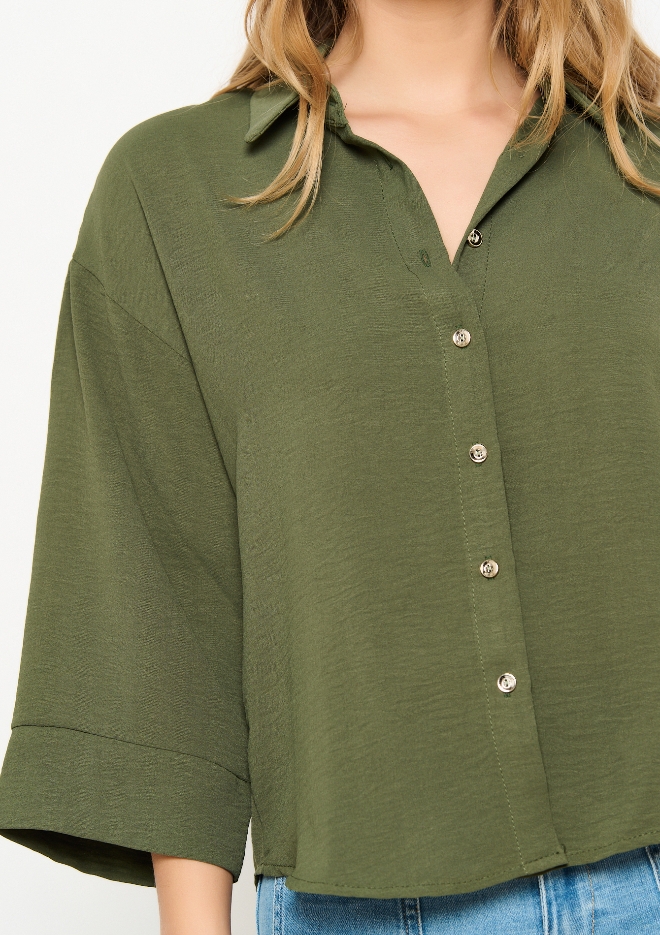 Wide-sleeved shirt, undefined - KHAKI FADED - undefined
