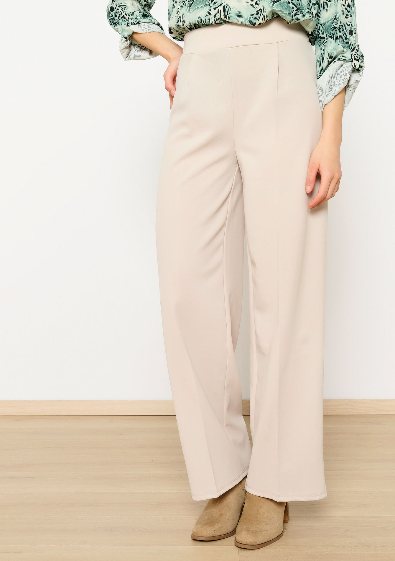 Pantalon ample avec plis, undefined - LT BEIGE - undefined