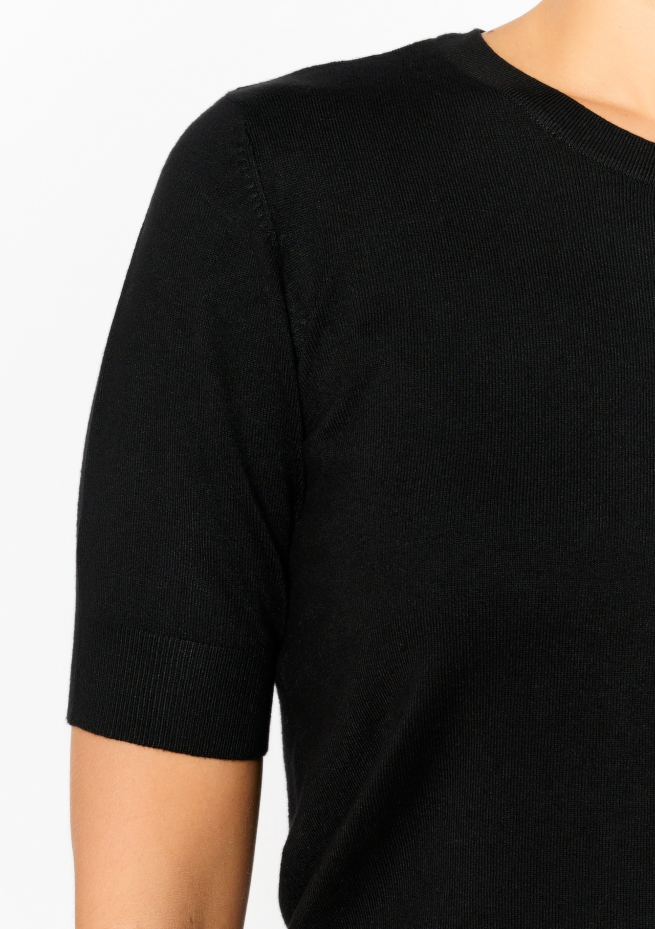Short-sleeved pullover, undefined - BLACK - undefined