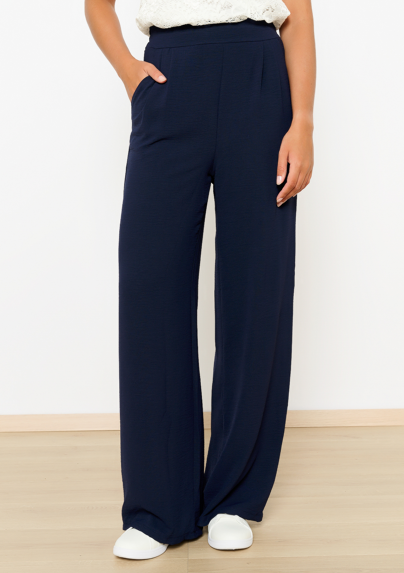 Pantalon évasé, undefined - NAVY BASIC - undefined