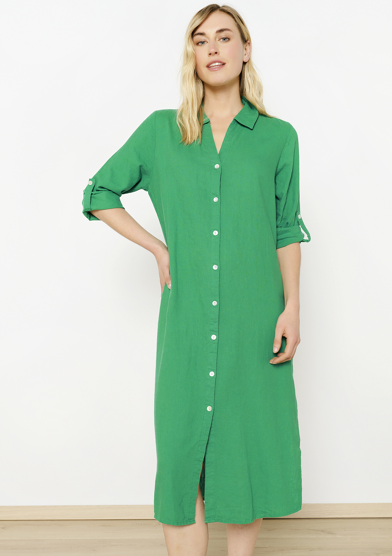 Robe chemise boutonnée, undefined - GREEN APPLE - undefined