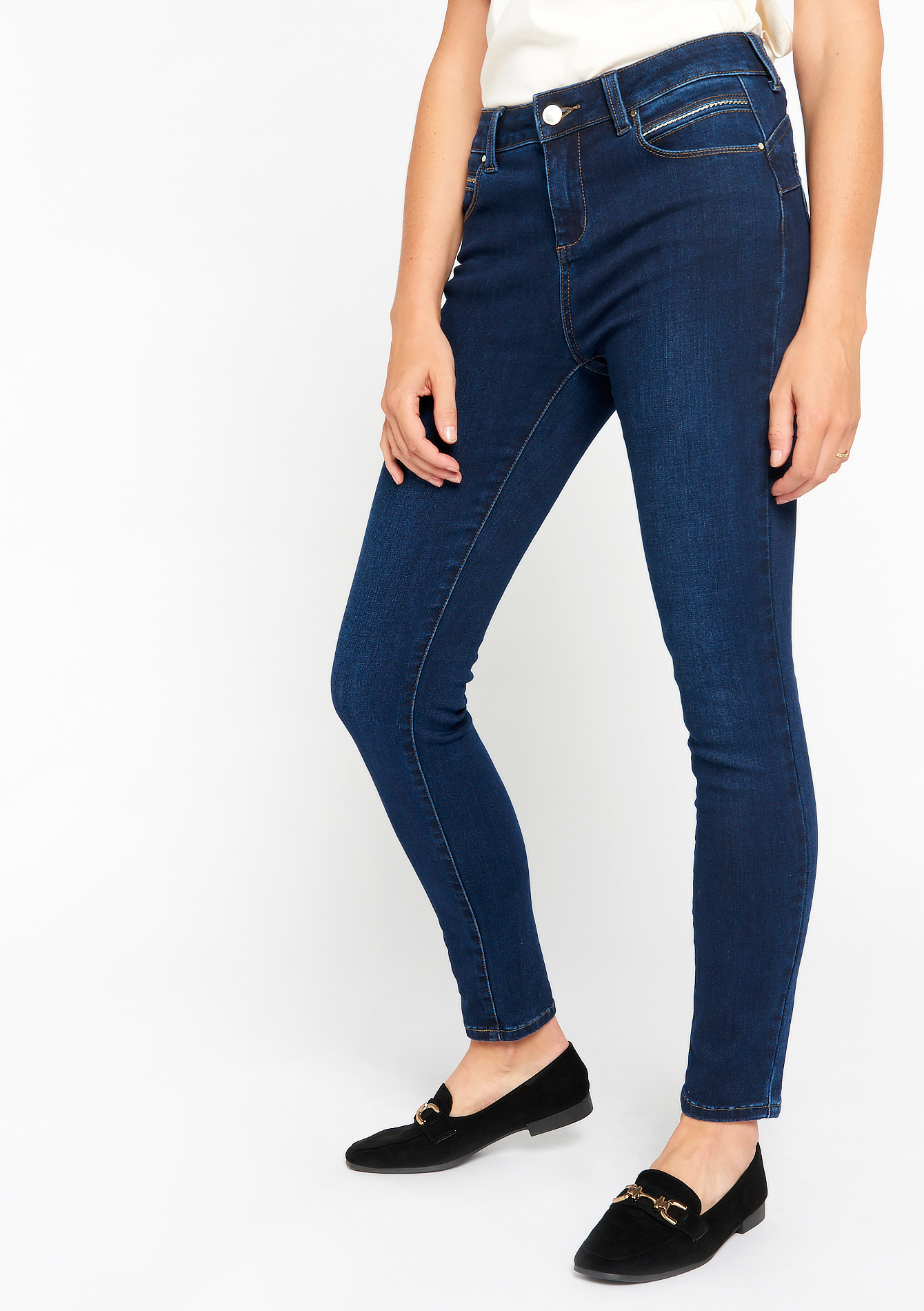 Slim fit jeans with push-up effect, undefined - DARK BLUE - undefined