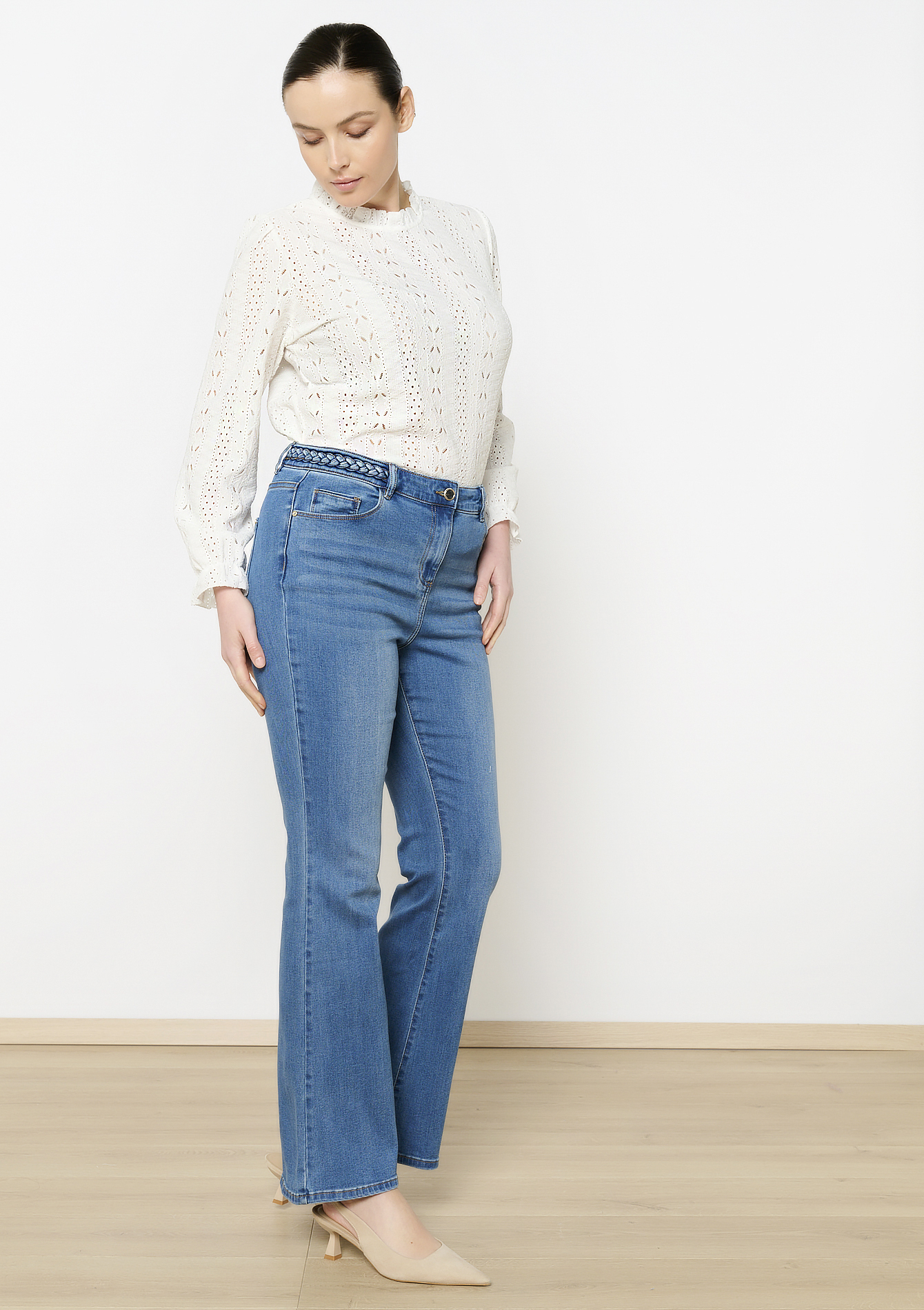 Jean bootcut taille haute, undefined - MEDIUM BLUE - undefined