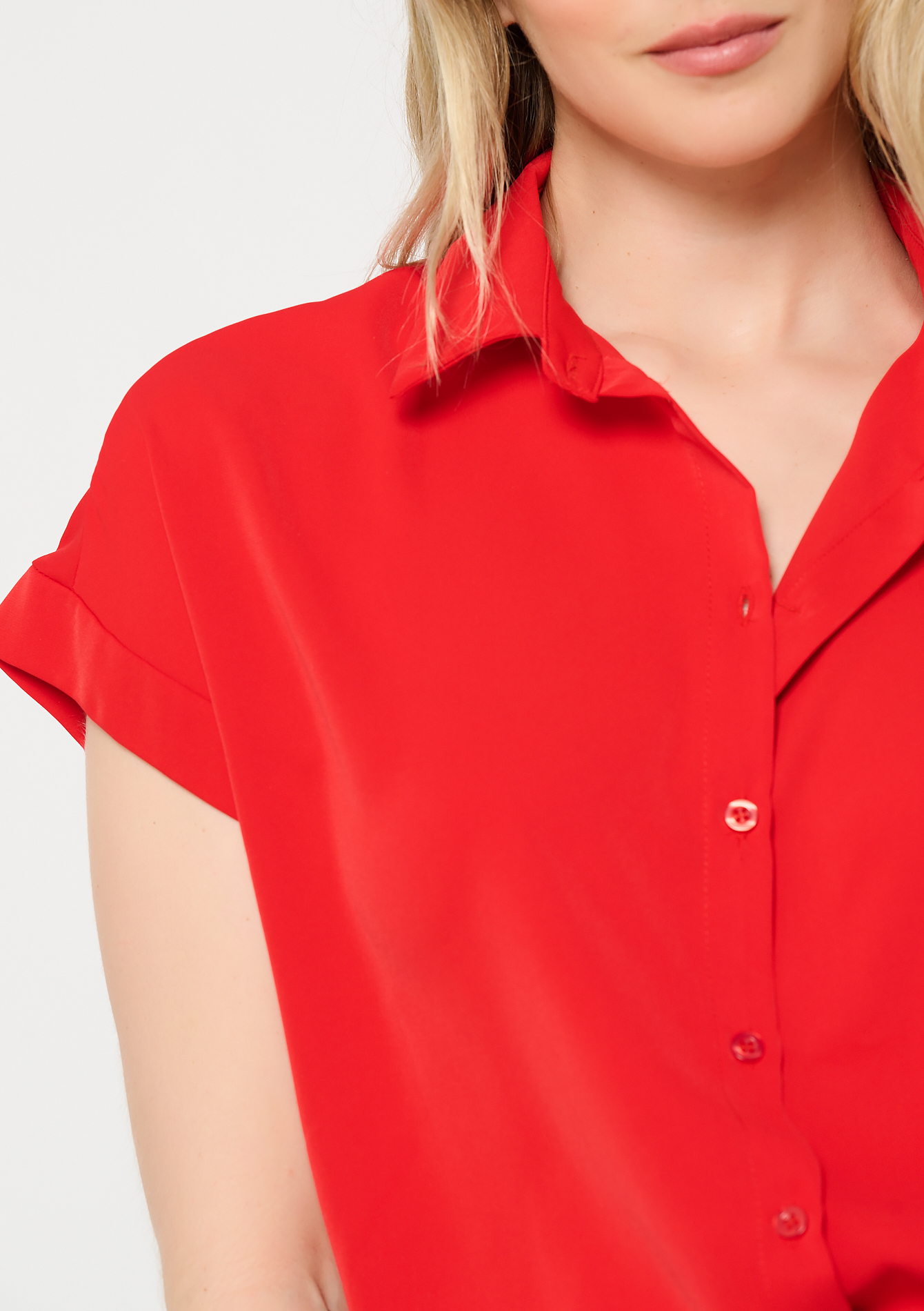 Buttoned flowy blouse, undefined - RED LOLLIPOP - undefined