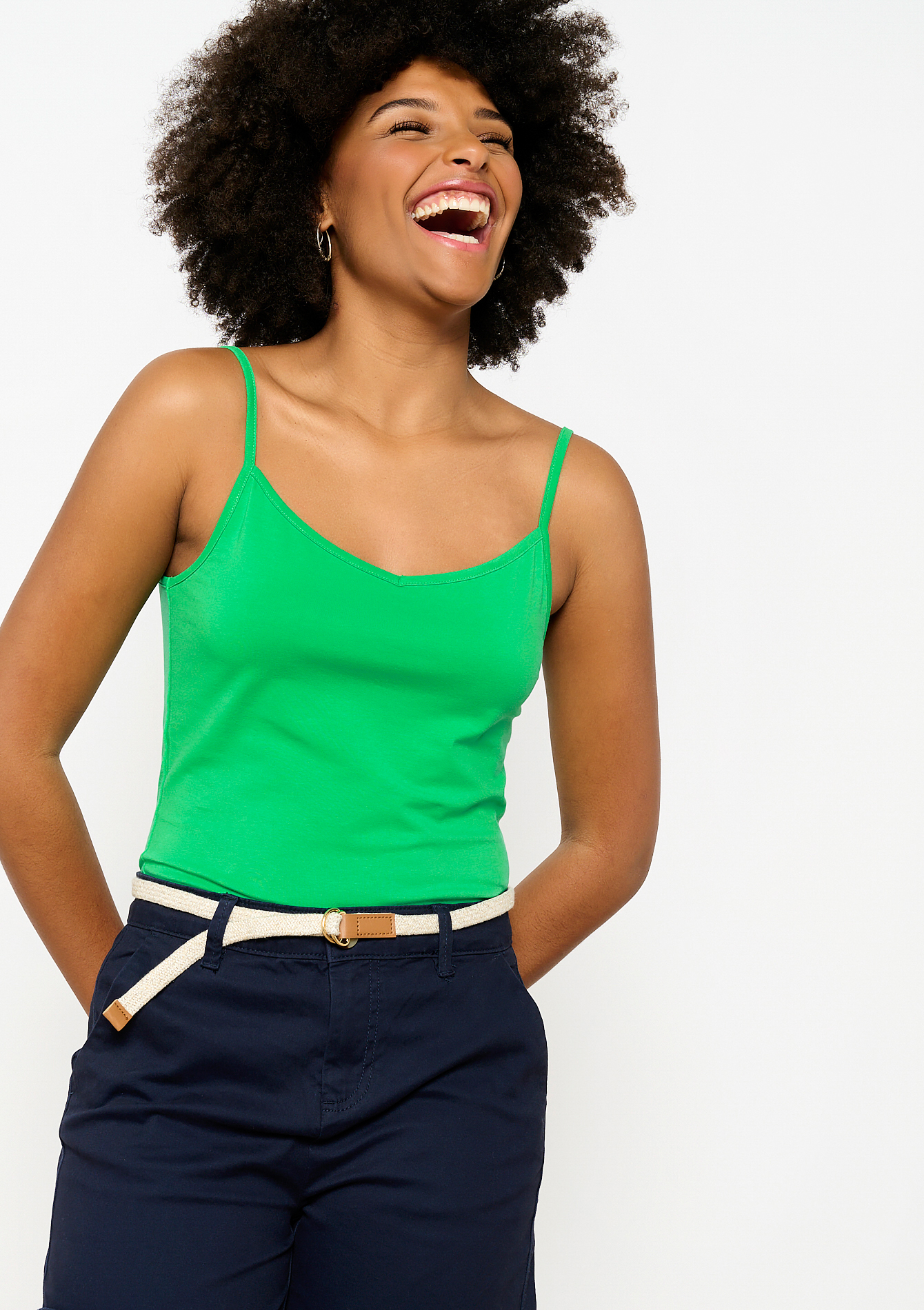 Top with spaghetti straps, undefined - GREEN APPLE - undefined