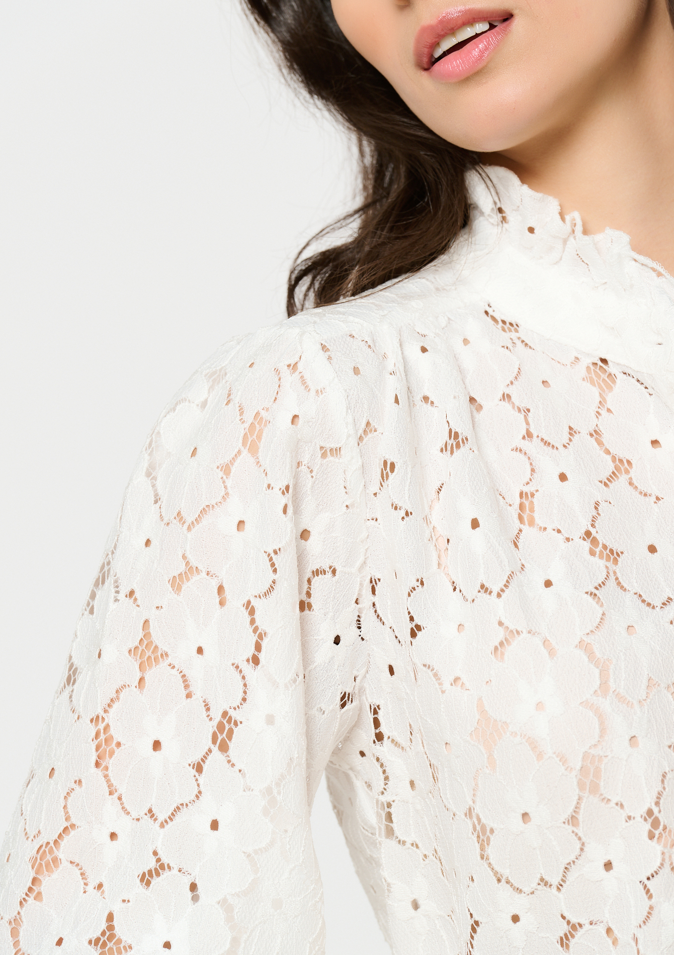 Chemise en dentelle, undefined - OPTICAL WHITE - undefined