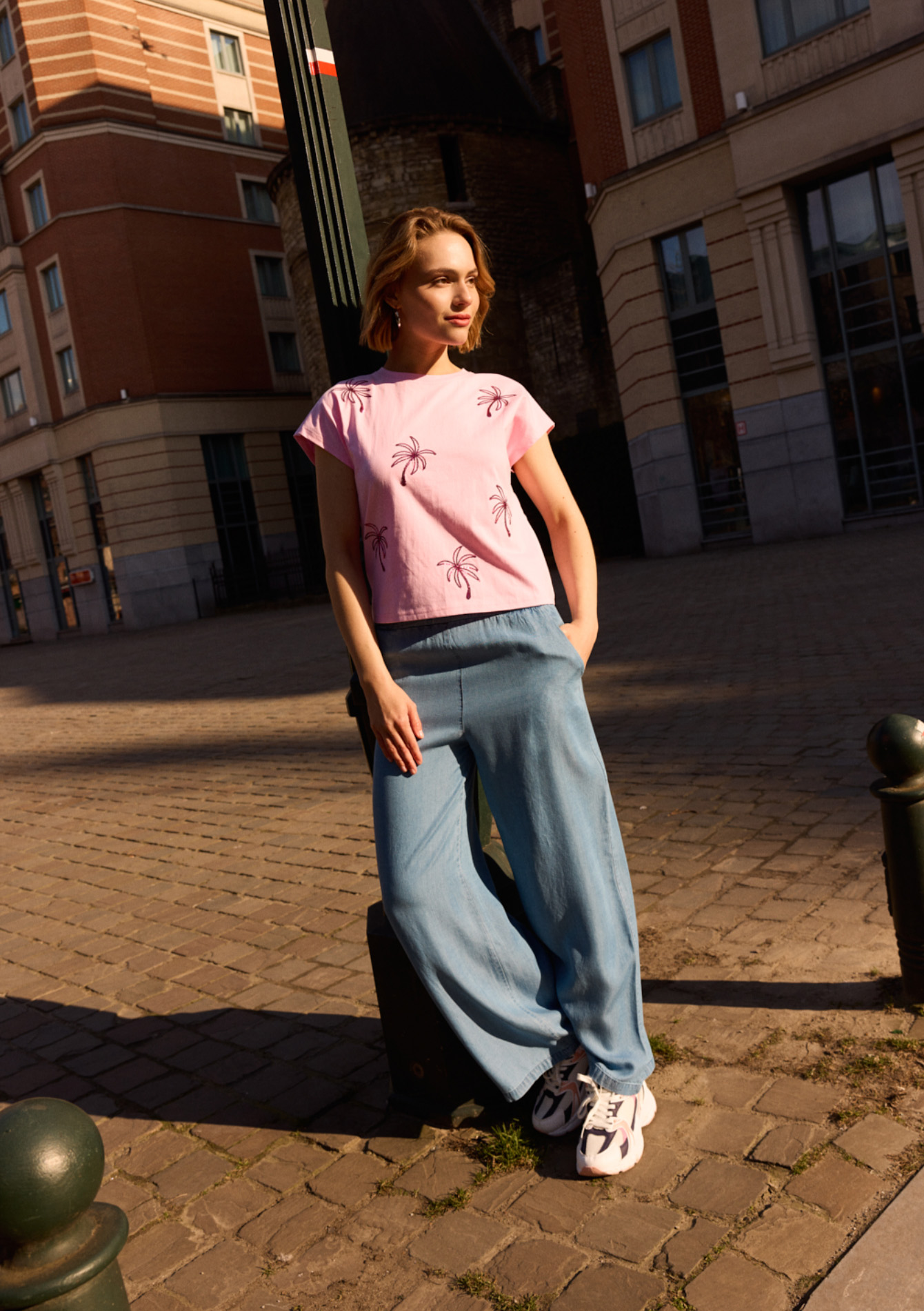 Tencel flowy pants, undefined - MEDIUM BLUE - undefined