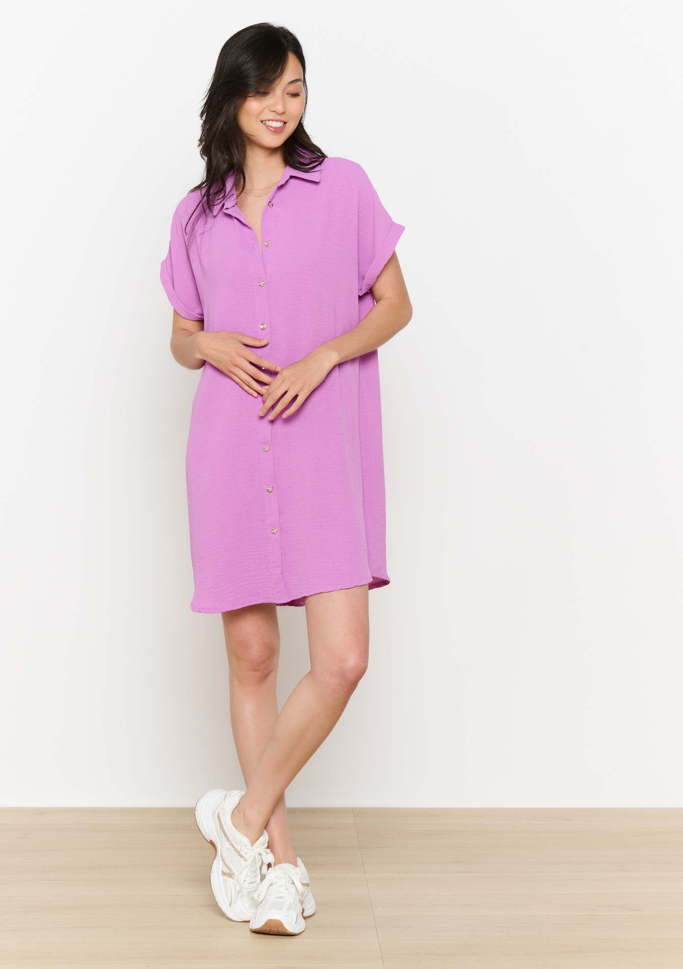 Robe chemise fluide, undefined - PURPLE BLUSH - undefined