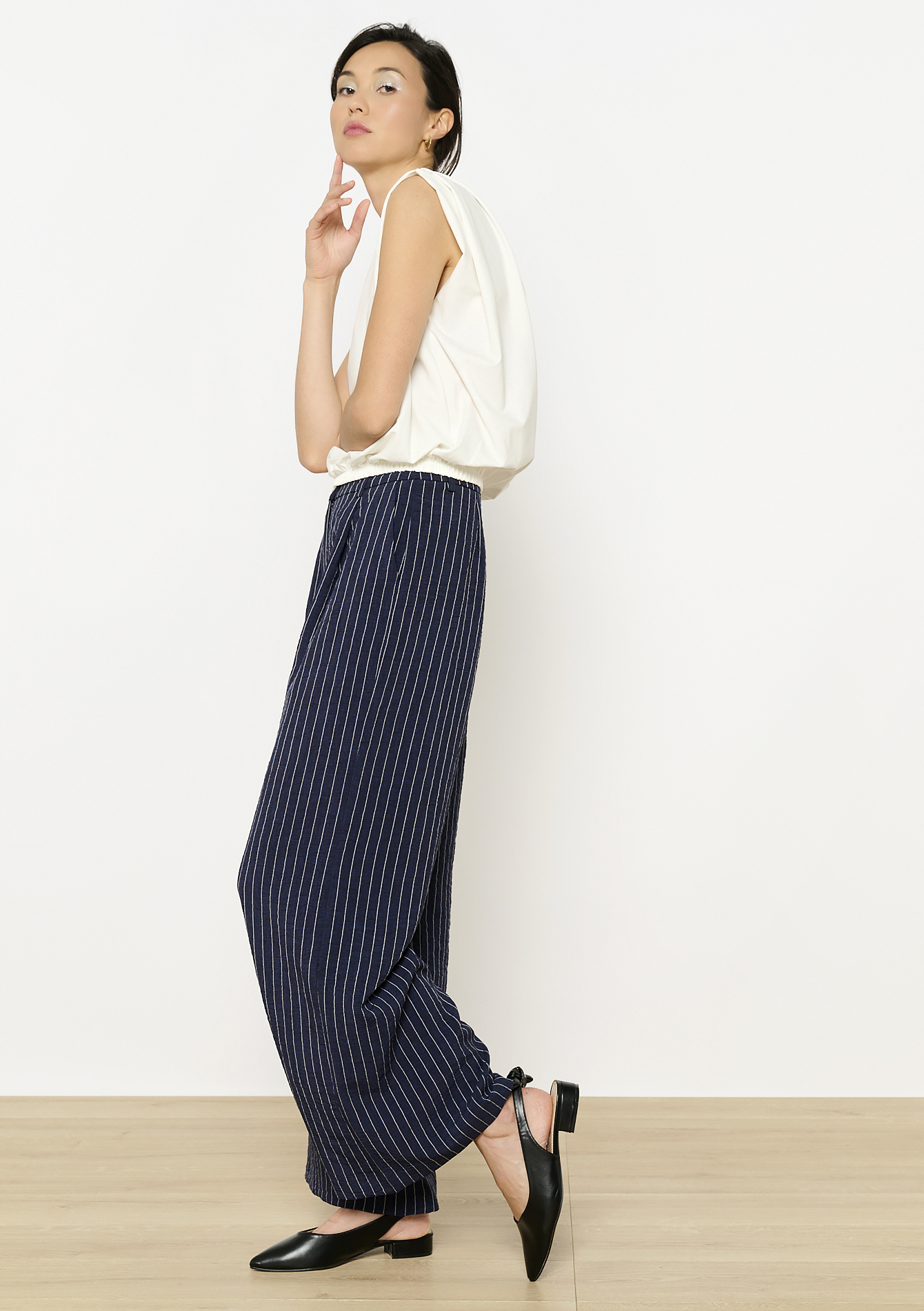 Pantalon habillé à rayures, undefined - NAVY DARK - undefined