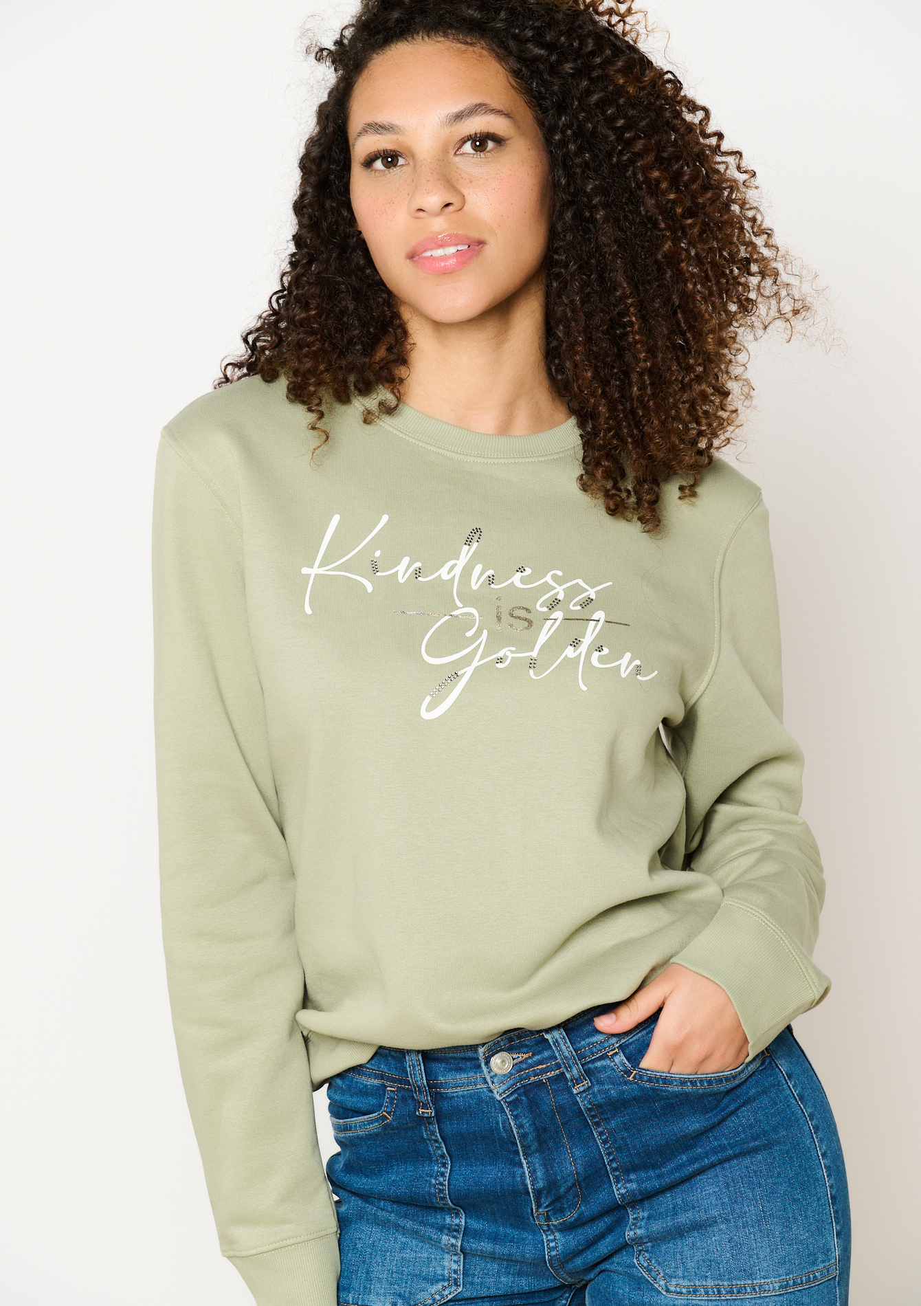 Sweater met artwork, undefined - KHAKI FADED - undefined