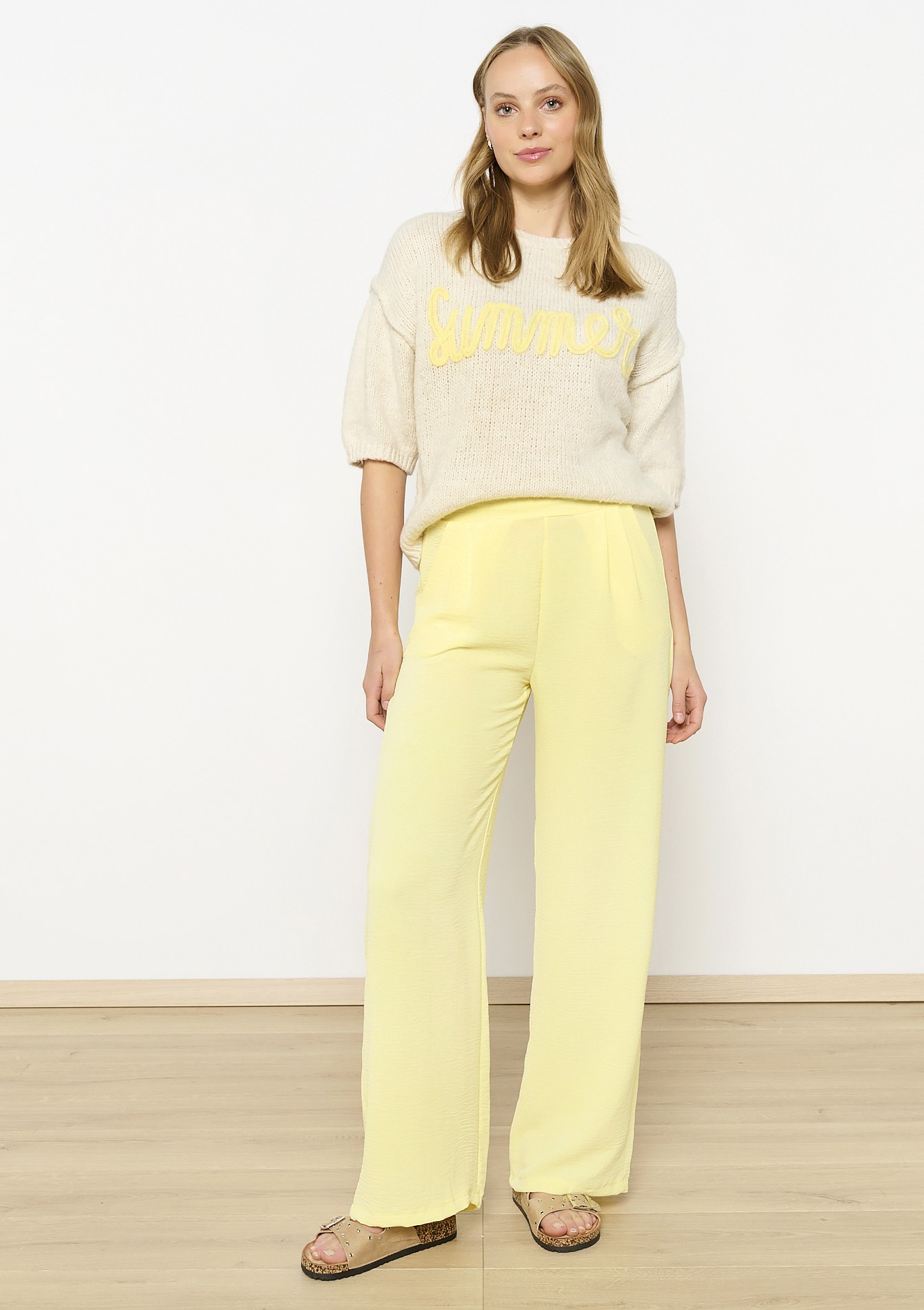 Pantalon large fluide, undefined - YELLOW PASTEL - undefined